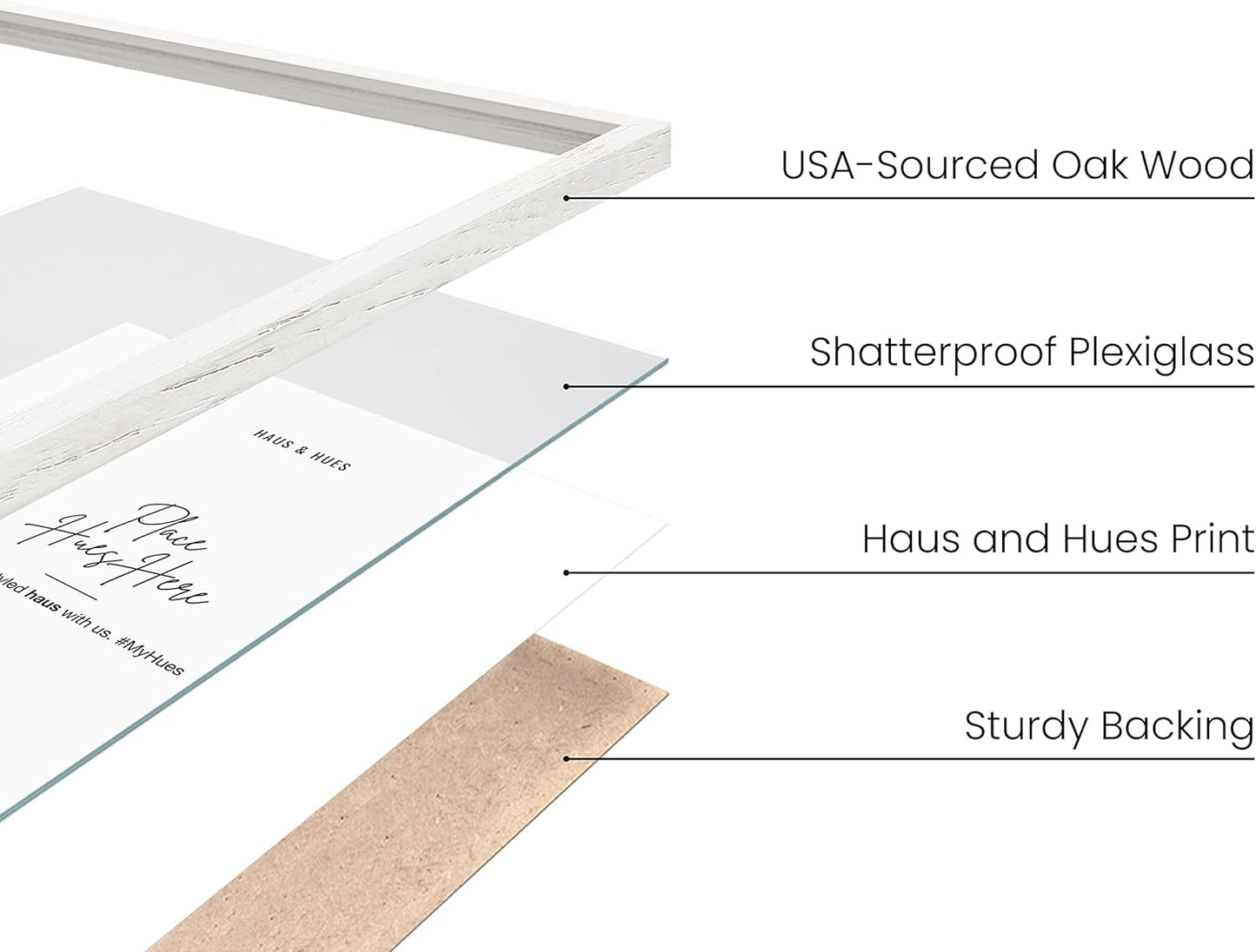 HAUS AND HUES Standalone White Oak Frame Set of 3-20x30
