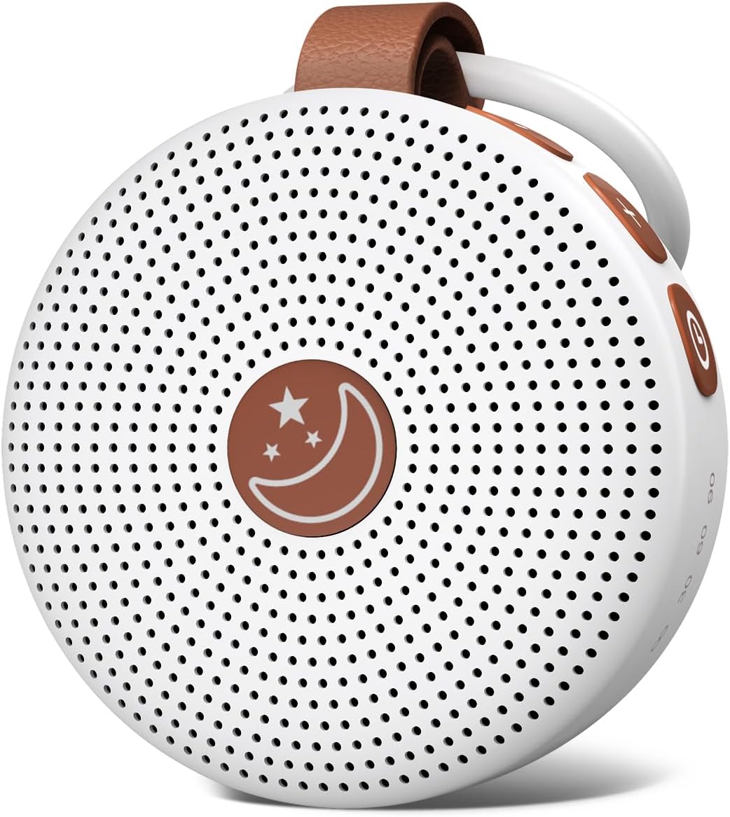 Mini Sound Machine Portable Baby White Noise Machine with 30 Soothing Sounds for Kids Adults Auto-Off Timer 32 Volume Levels Rechargeable Brown Noise Sleep Machine for Home Office Privacy and Travel