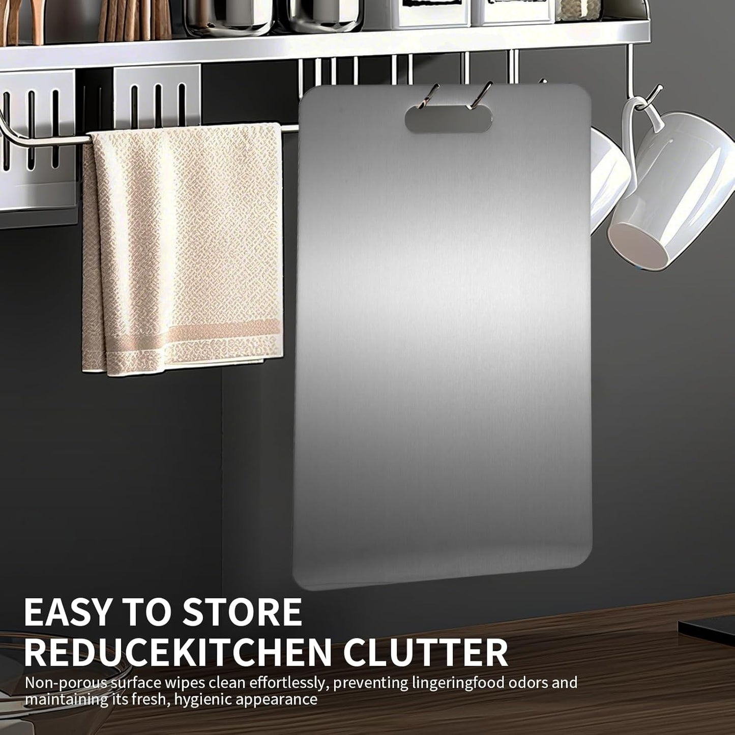 Katuchef Titanium Cutting Board 2025 New Pure Titanium Cutting Boards for Kitchen Double Sided Cutting Board Non Toxic,Hygiene Durable Chopping Board Suitable for Dishwasher Safe(18.11 * 11.81)