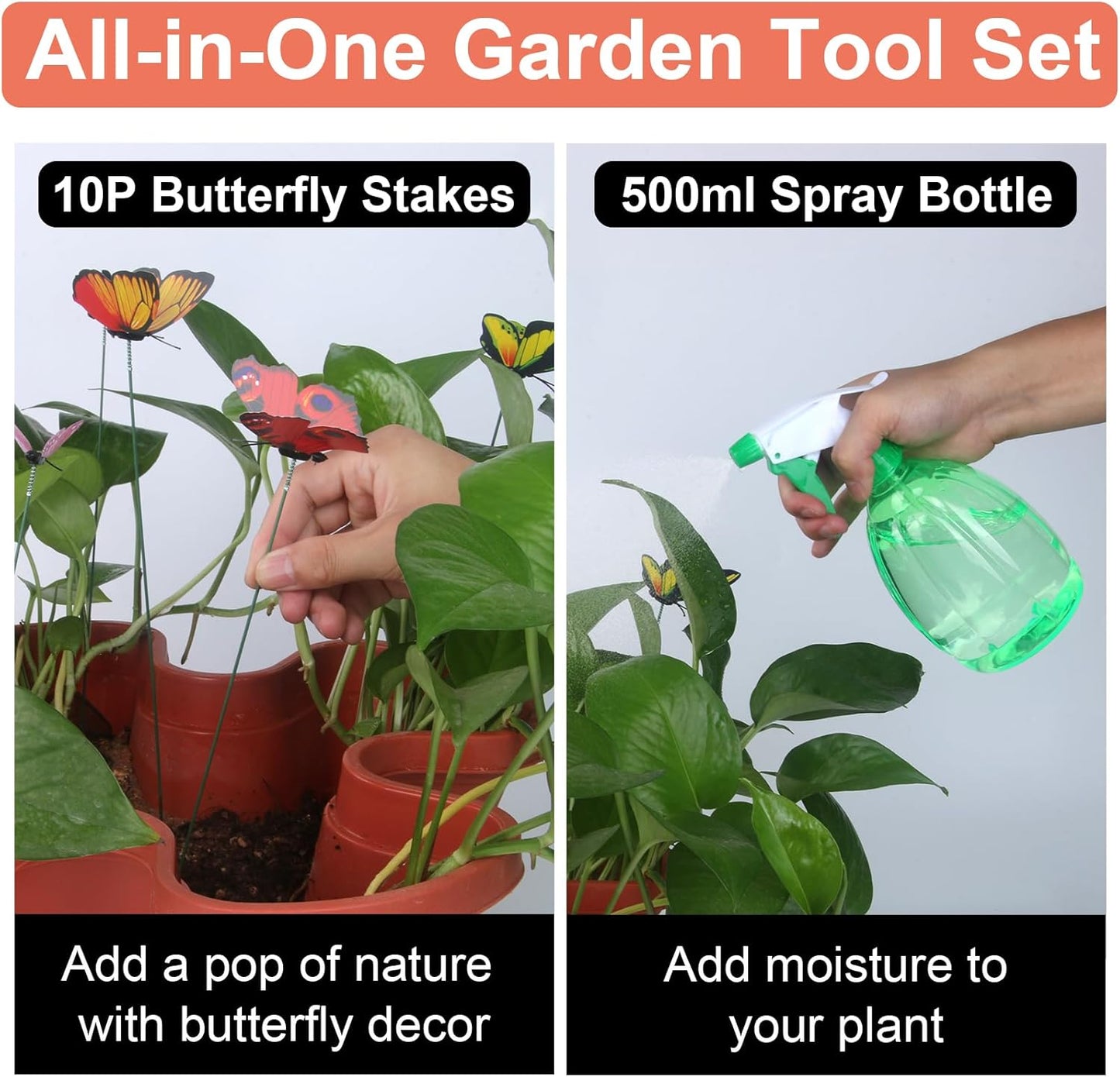 Vertical Planter, 6 Tier Stackable Strawberry Planter with Garden Tool Set, Movable Indoor/Outdoor Garden Herb Pot for Growing Vegetables and Succulents, Red