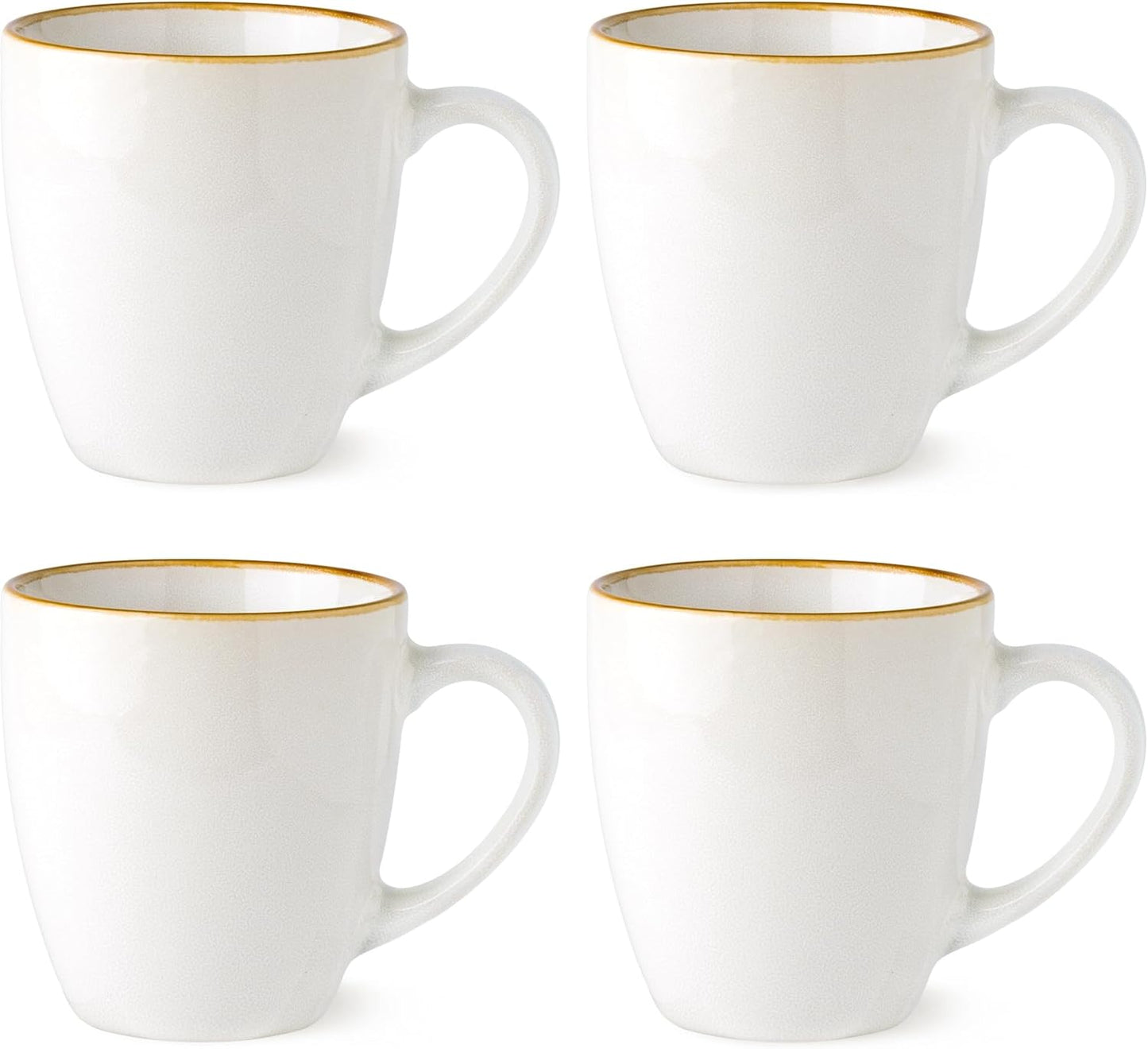GBHOME Ceramic Coffee Mugs Set of 4, 12oz Stoneware Coffee Mugs Set For Dad Mom Women MEN, Light Weight Ceramic Coffee Cups for Latte/Tea/Beer/Hot Cocoa, Dishwasher & Microwave Safe