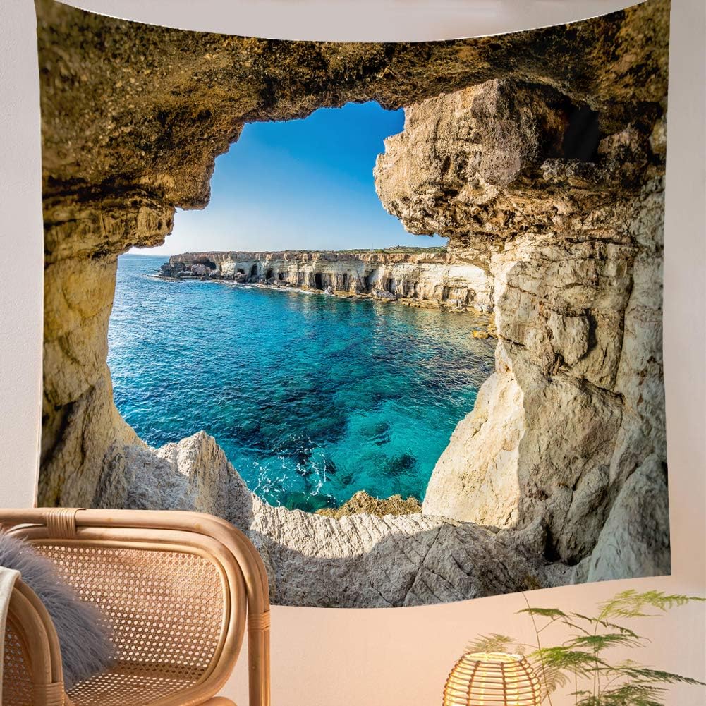 Llamazing Forest Home Decor Tapestry - Living Room Bedroom Decoration Landscape Curtain (Sea, 90.5''L70.8''W)