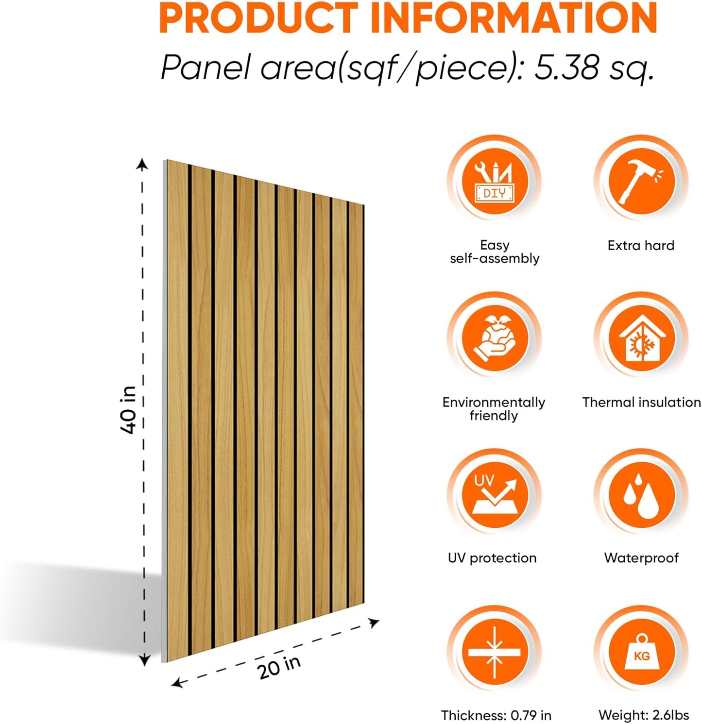 IZODEKOR 3D Wood Effect Wall Panels - Faux Wood Paneling for Living Room, Kitchen, Bathroom and More | Natural Wood Look | Easy Application | Light Wood - Pack of 5, Covers 25 sq ft