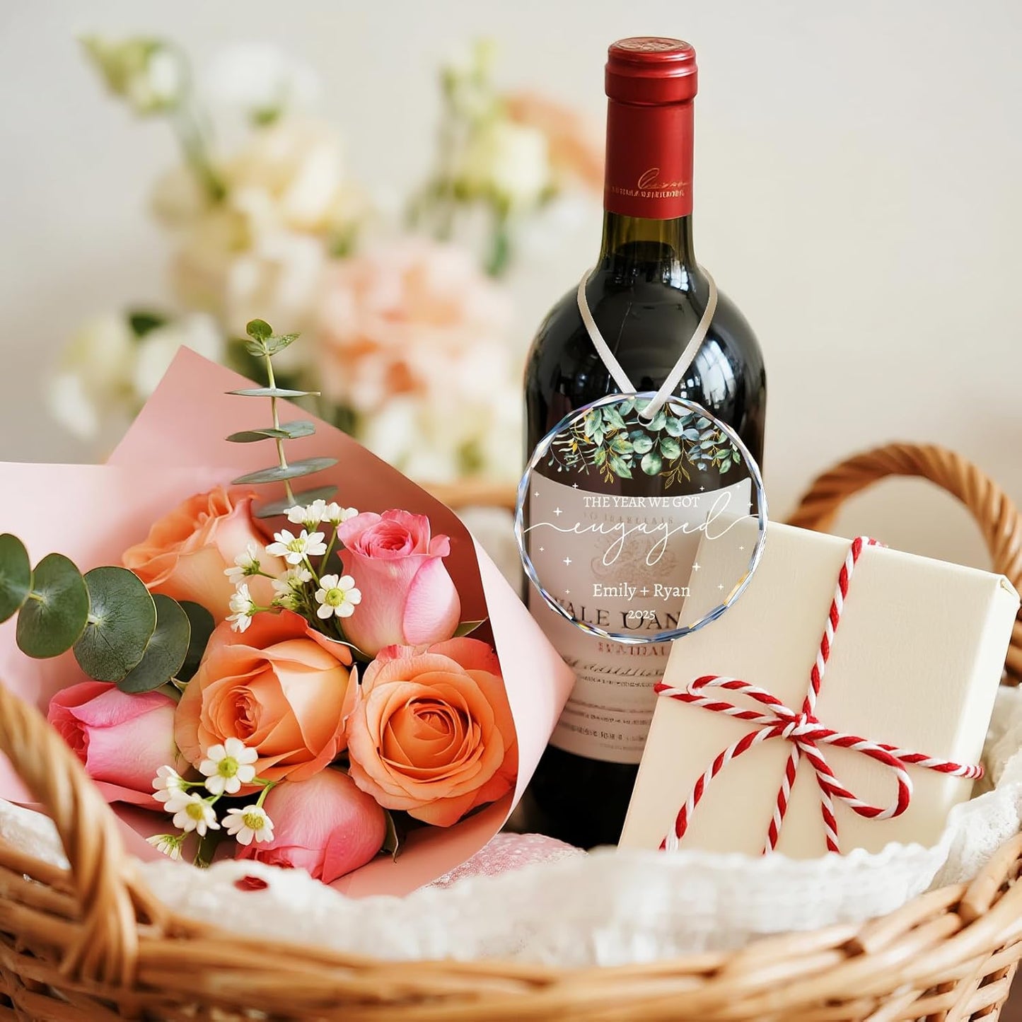 Engagement Gifts for Couples - Personalized Gift for Newly Engaged Couples, Women, Fiance, Her - Bride to Be Gifts, Just Engaged Ornament 2025 - Engagement Party Decorations