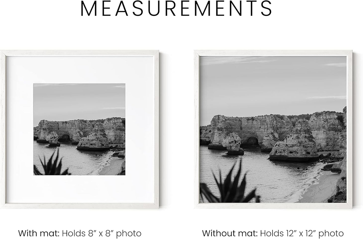 HAUS AND HUES Square Picture Frames 12 x 12 Set of 25 - Photo Gallery Wall Frame Set, Wood Frames With Mat, White Oak