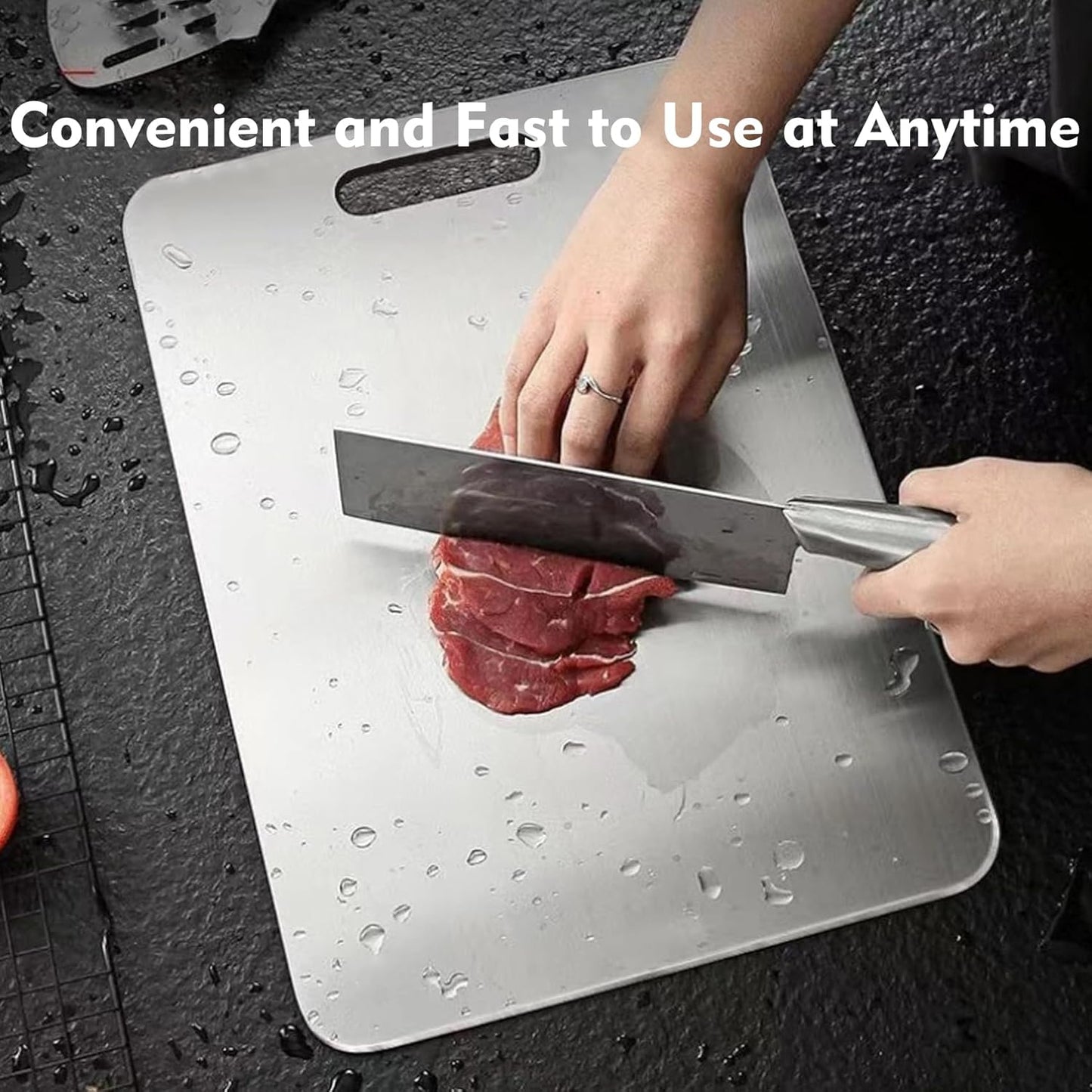 Titanium Cutting Board - 2 pack Titanium Cutting Boards for Kitchen,Double Sided Titanium Cutting Mat,Non Stick Chopping Board Easy to Clean（7.67 * 11.81in）