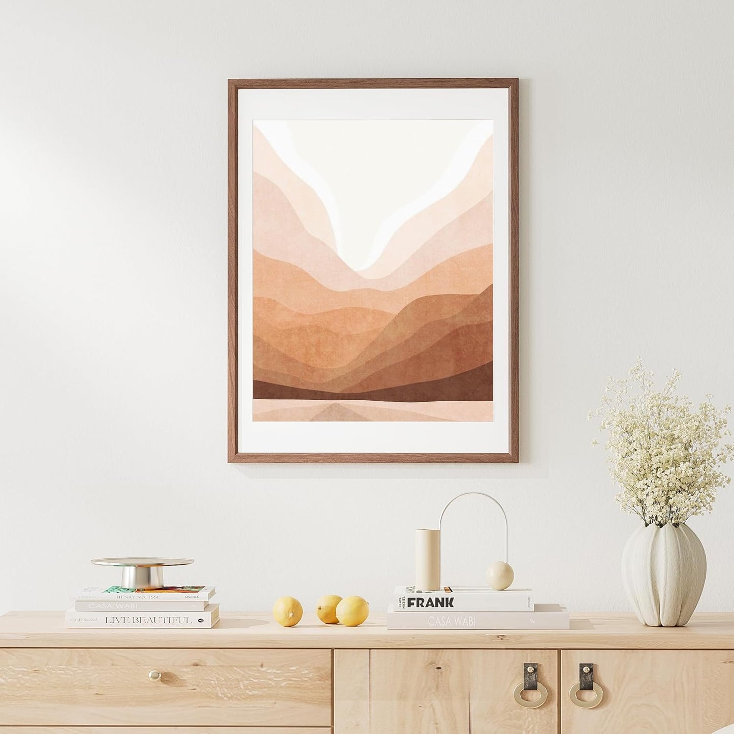 18x24 Poster Frame Natural Solid Walnut Photo Frames with 16x20 Removable Mat Wall Hanging Large Handcrafted Frame with HD Plexiglass Wall and Tabletop Display Large Picture Frame