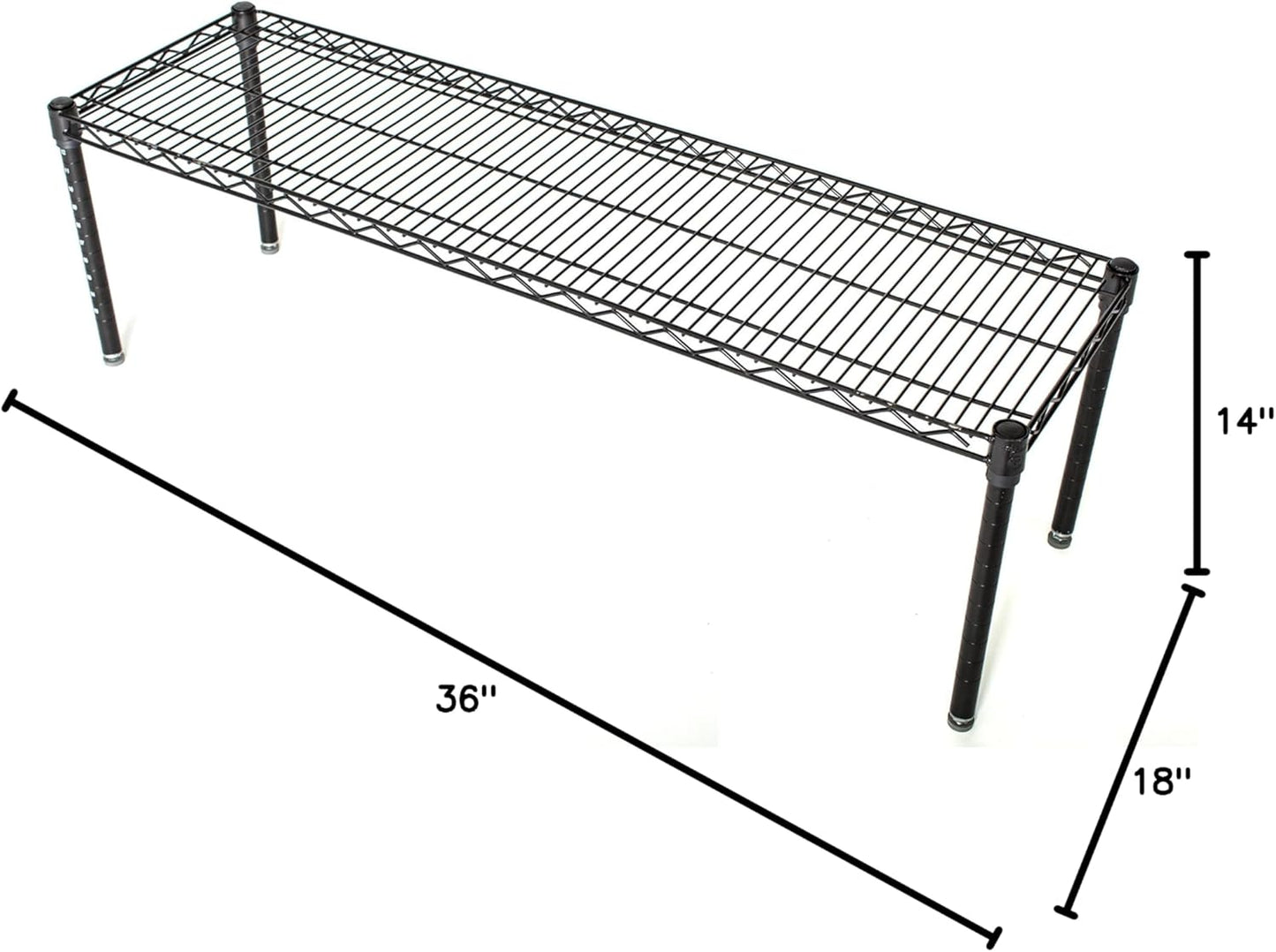 Omega Products Corporation 18" Deep x 36" Wide x 14" High Black Stationary Dunnage Rack