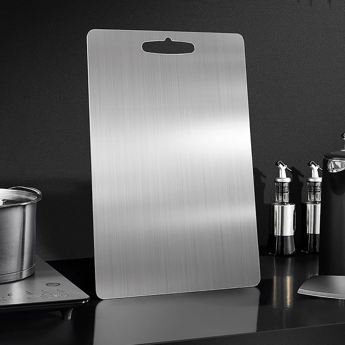 Titanium Cutting Board, New Titanium Cutting Board, Top, 100% Pure Titanium Cutting Boards for Kitchen, Healthy Premium Dual-Sided Chopping Board for Fruit, Meat, Vegetable. (Medium - 14" x 10")