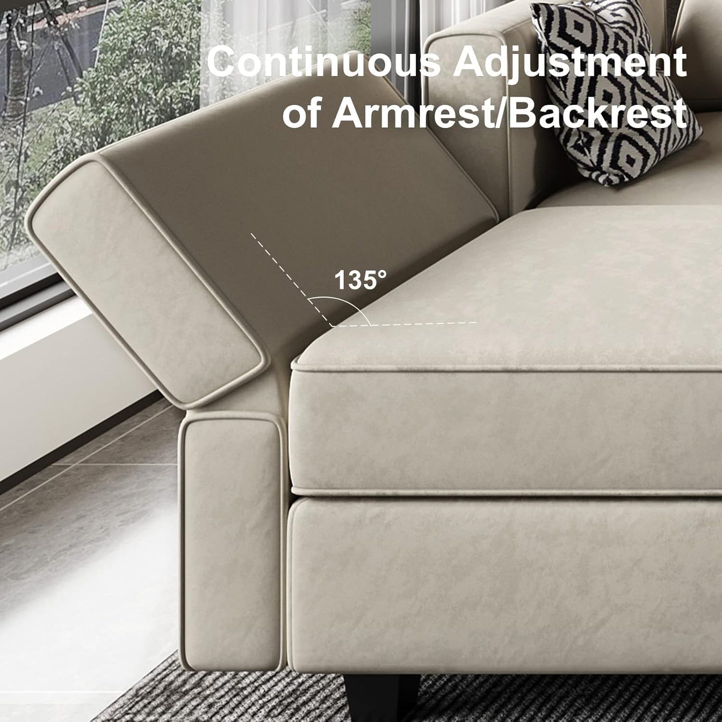 Belffin Modular Loveseat Sofa Couch with Storage Seats Velvet 2 Seater Love Seats for Small Spaces Grey
