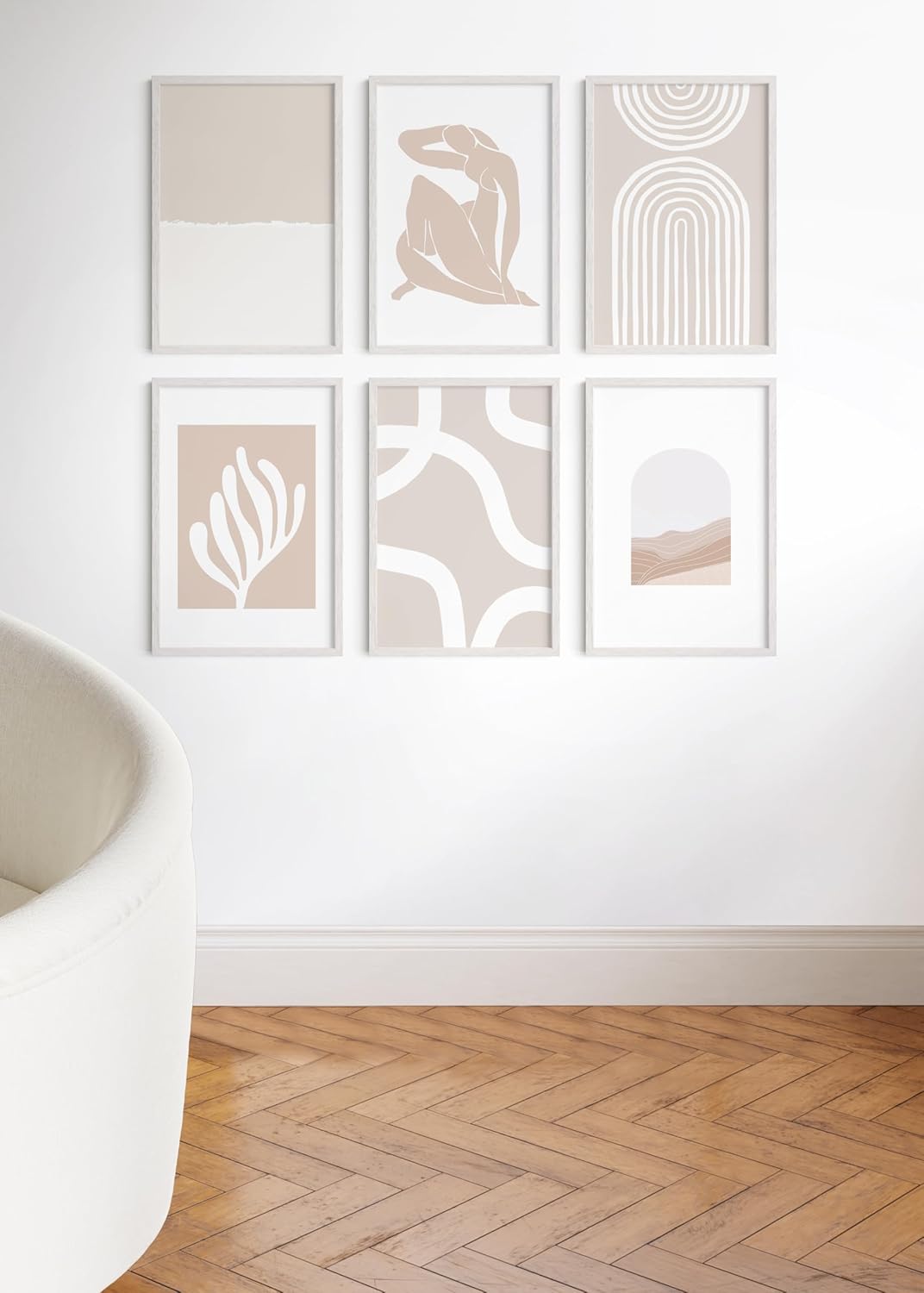 HAUS AND HUES Standalone White Oak Frames Set of 9-16x24