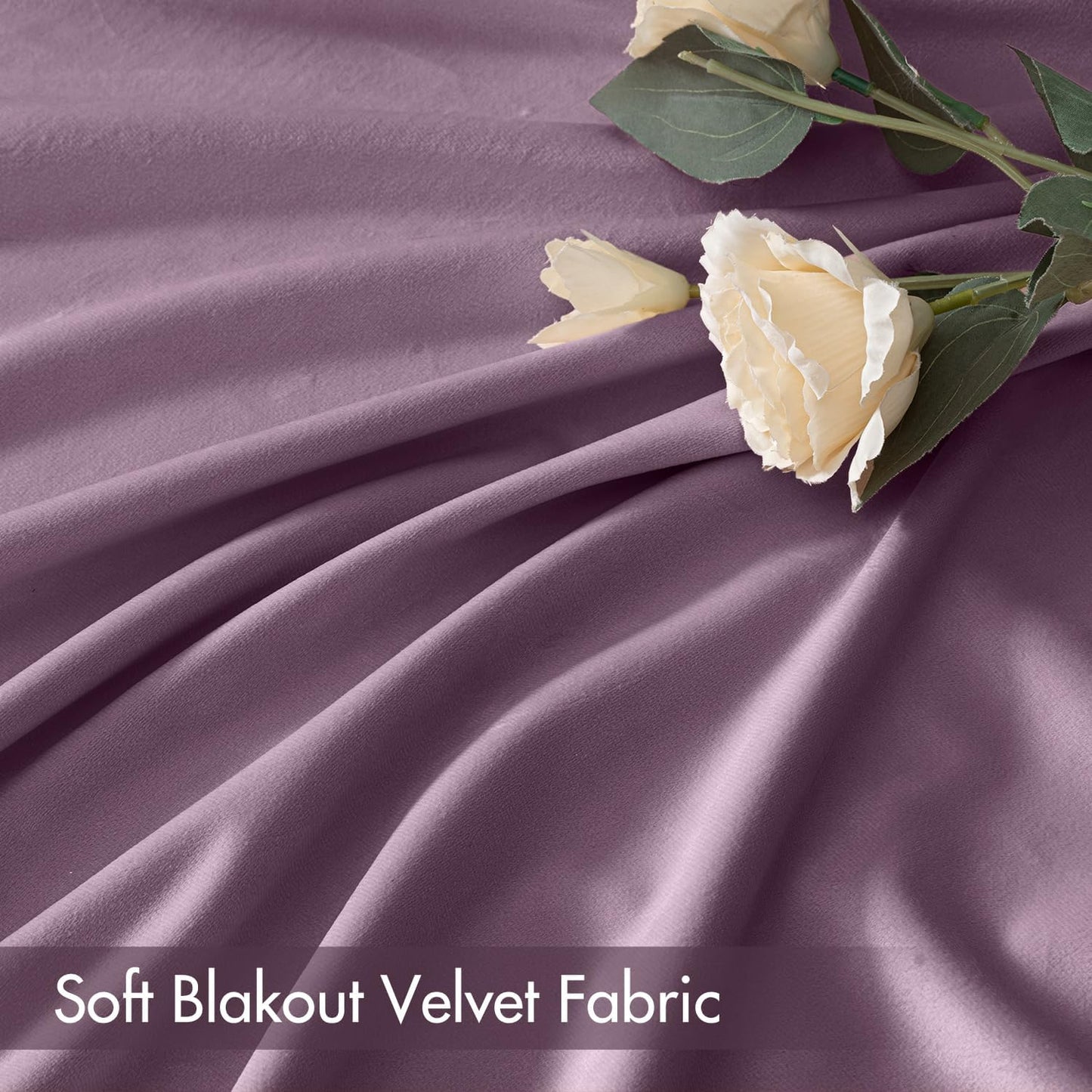 MIULEE Lavender Velvet Curtains Thermal Insulated Blackout Curtain Drapes for Bedroom Living Room Darkening 84 Inches Long Curtains Panels Rod Pocket Set of 2
