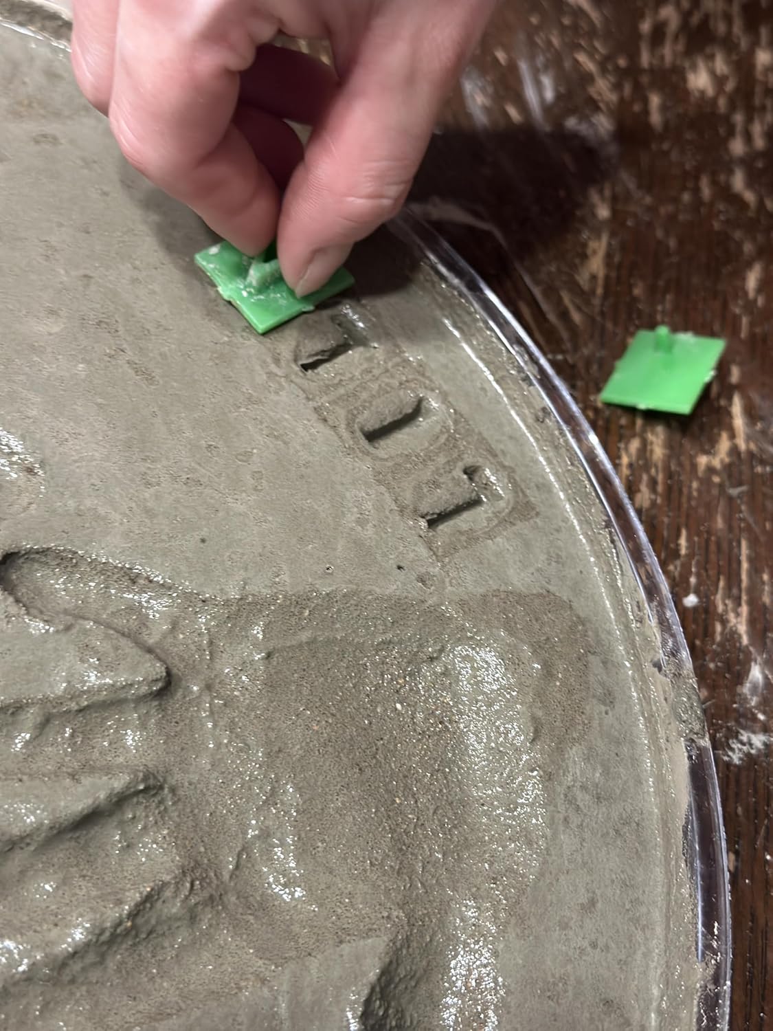 Large DIY Stepping Stone Kit, Handprint Stepping Stone, Mother's Day Gift, Footprint Stepping Stone (14 Inch + Stamp Set)