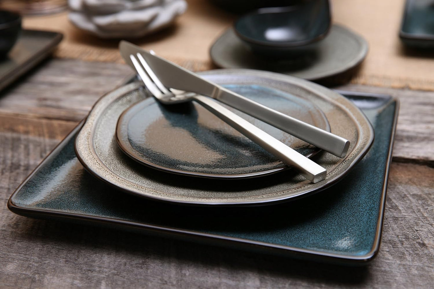 FORTESSA Arezzo 18/10 Stainless Steel Flatware, 5 Piece Place Setting With Knife, Forks and Spoons (Service For 1), Dishwasher Safe, Brushed Gold