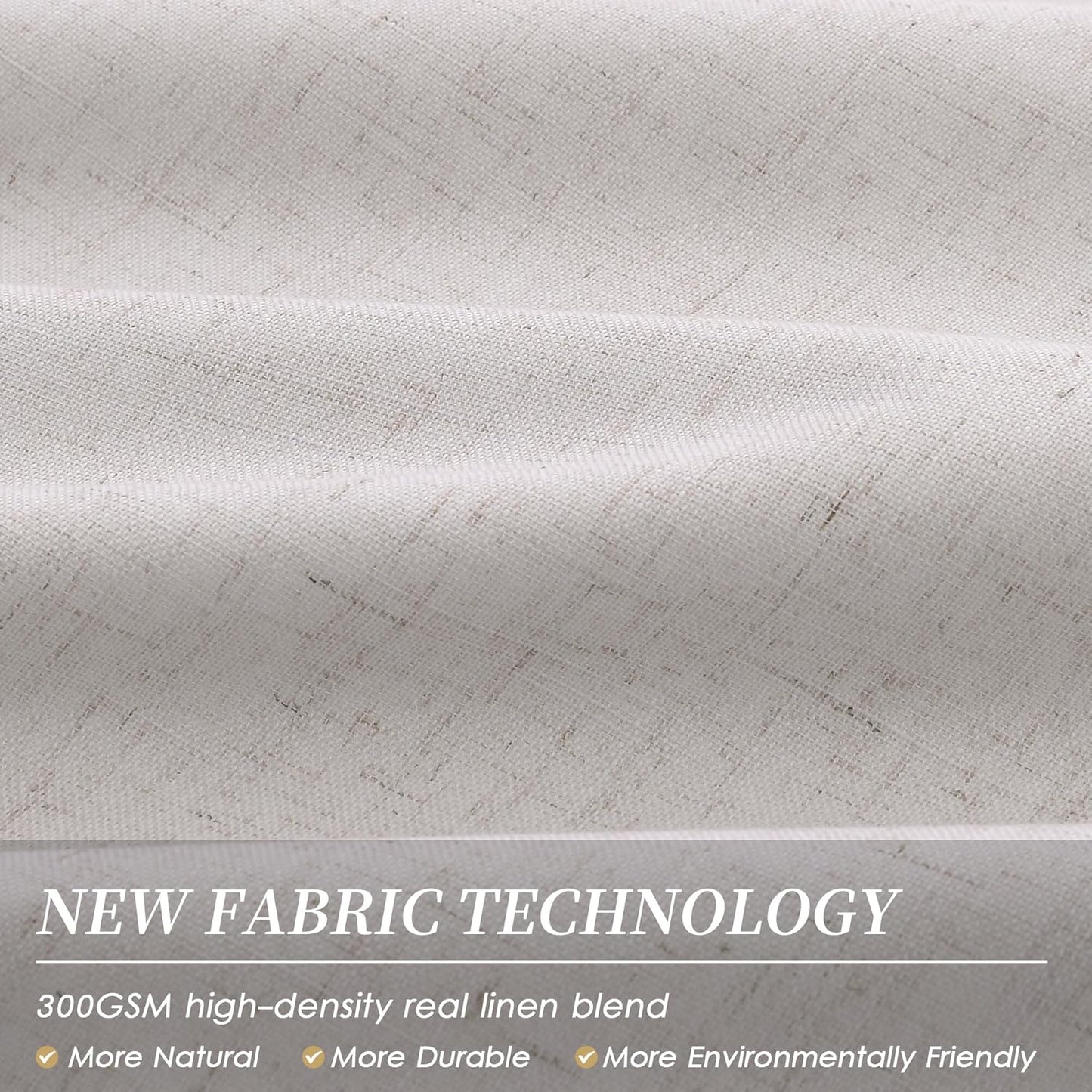 BOODII Room Darkening Curtains 120 Inch Back Tab Thermal Insulated Black Out Linen Drapes Extra Long Blackout Curtains for Patio Door Large Window Ceiling to Floor Light Blocking Champagne 52x120