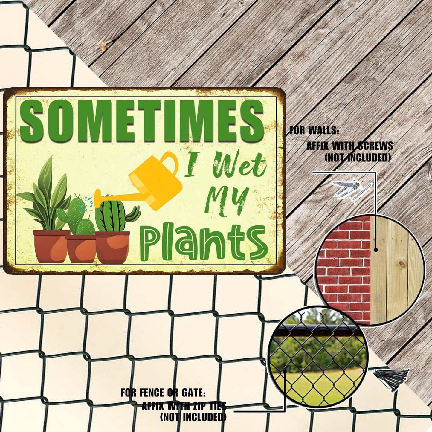 Funny Signs Garden Decor Outdoor Vintage Garden Decorative Metal Sign Gifts For Women Plant Lover Sometimes I Wet My Plants 12x8 Inches