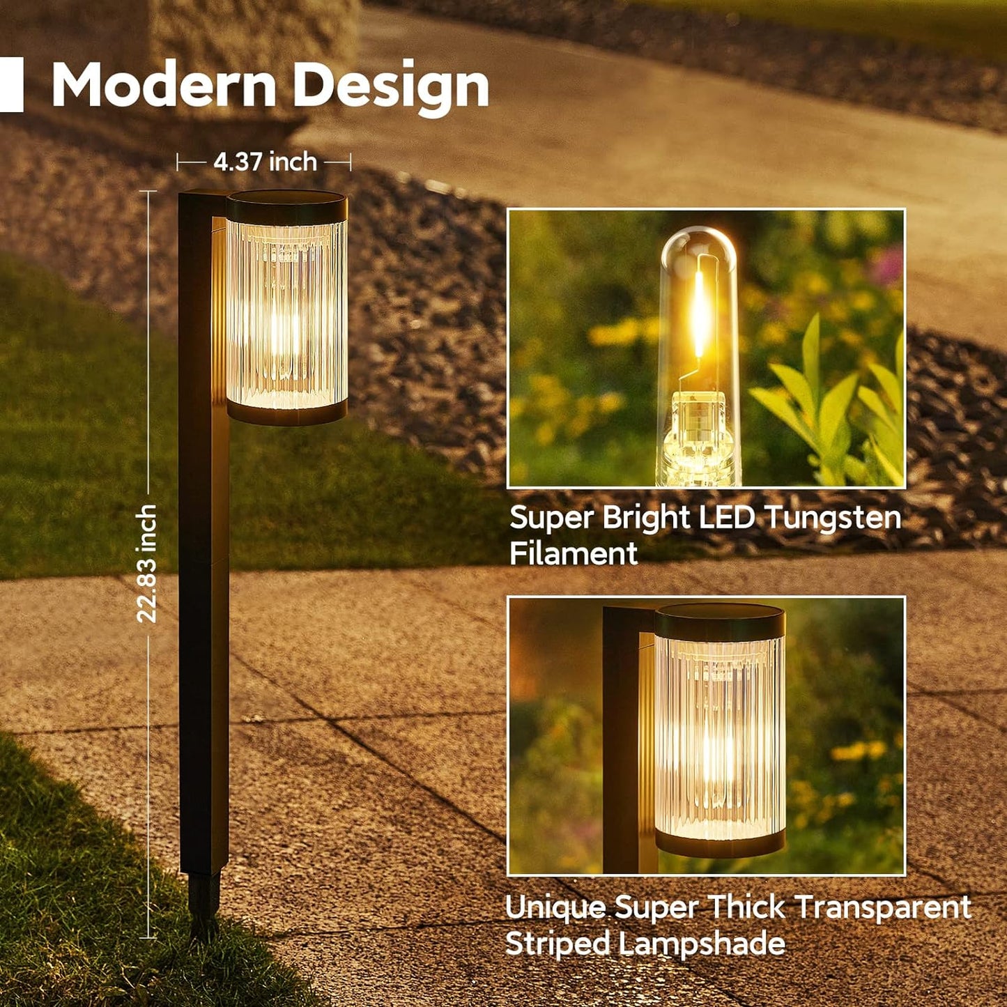 Solar Pathway Lights Outdoor, 4 Pack Upgraded Outdoor Solar Lights for Outside Super Bright Up to 12Hrs, IP65 Waterproof Solar Garden Lights for Yard Landscape Path Walkway Decoration