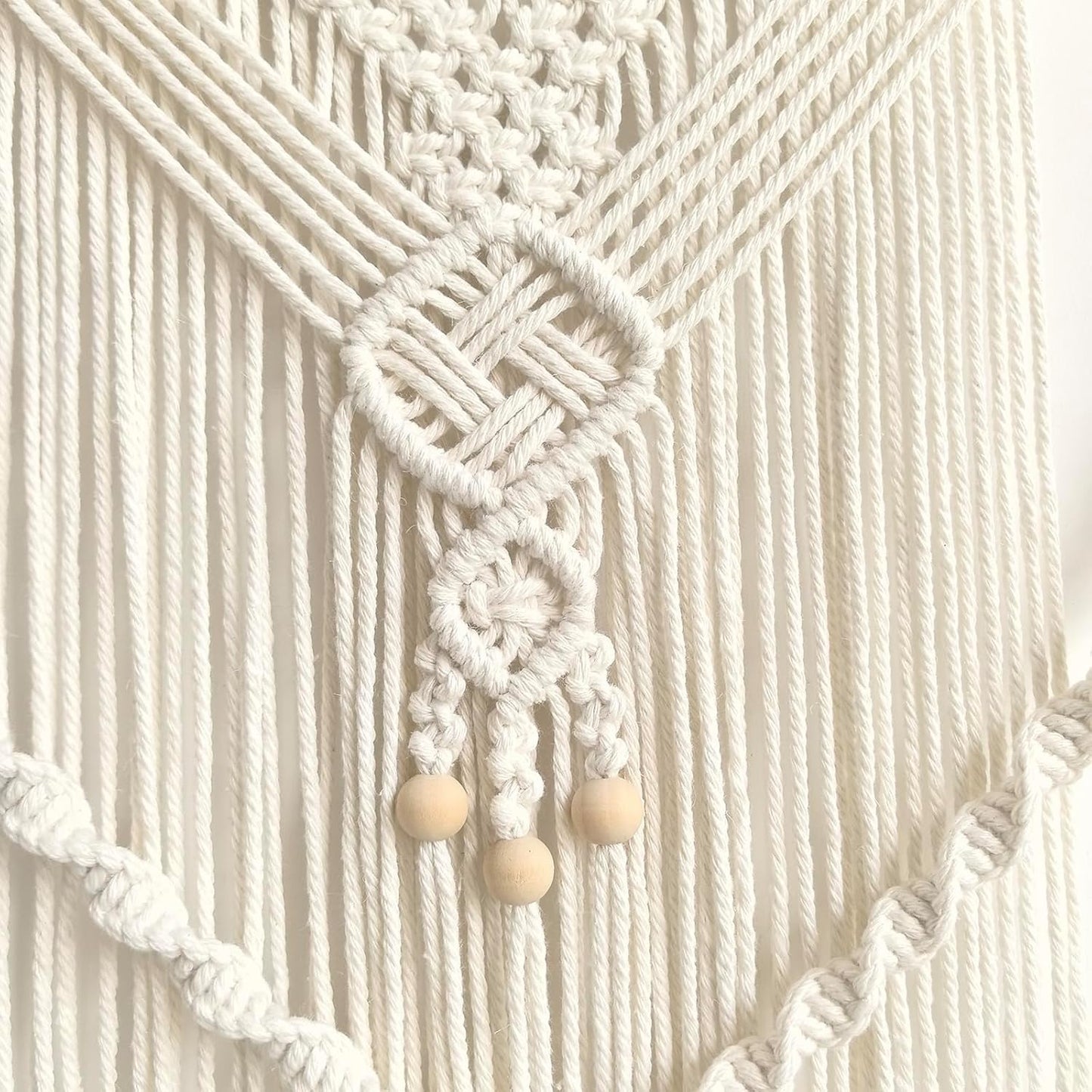 Achart Macrame Wall Hanging Large- Boho Wall Decor- large wall art- Wall Decor Living Room- Macrame Tapestry Boho Decor for Bedroom (Beige-O)