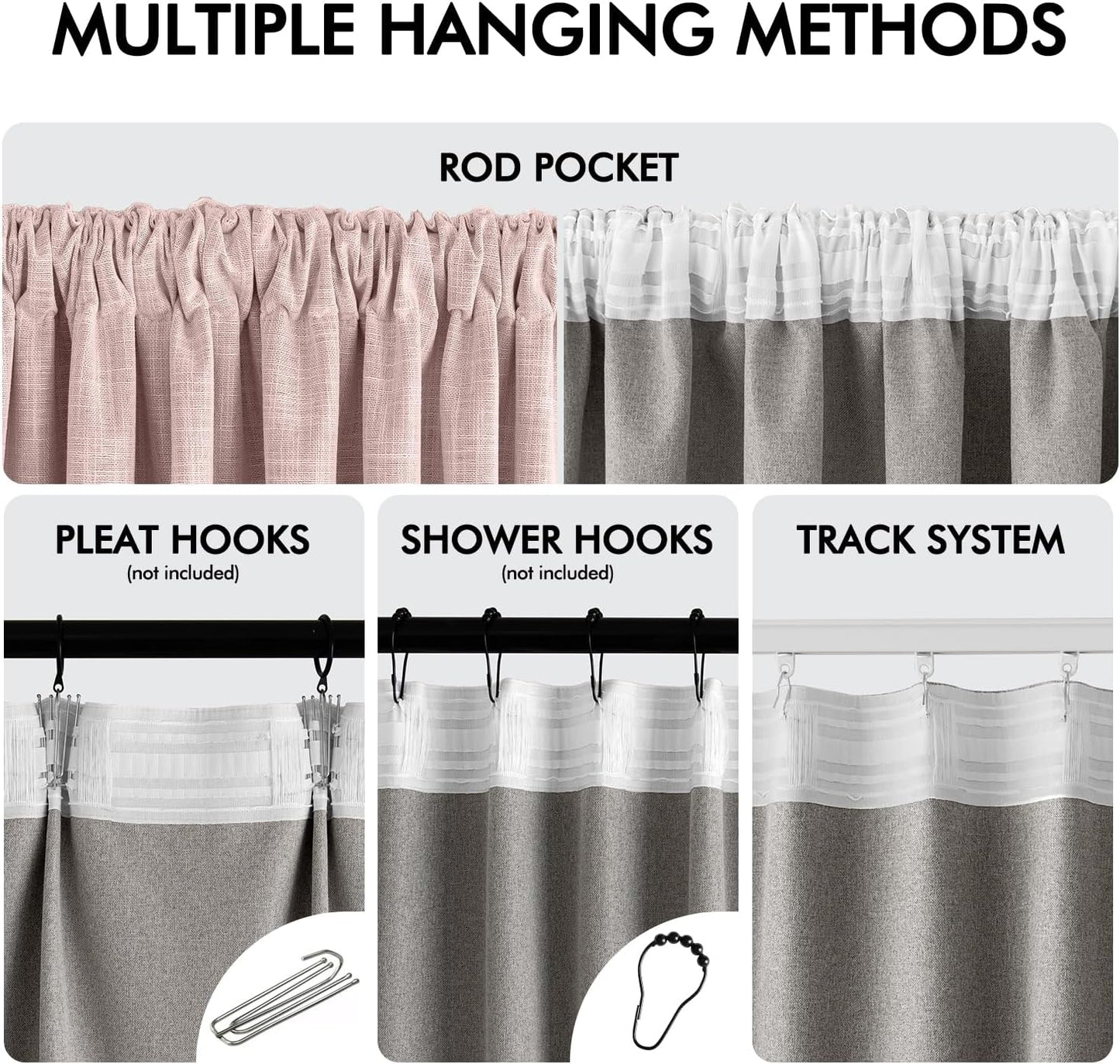MIULEE Baby Pink 100% Blackout Linen Curtain 102 Inch 2 Panel Set Double Sided No Coating Pinch Pleated Back Tab Floor to Ceiling Black out Thermal Insulated Bedroom Living Room Darkening Window Drape