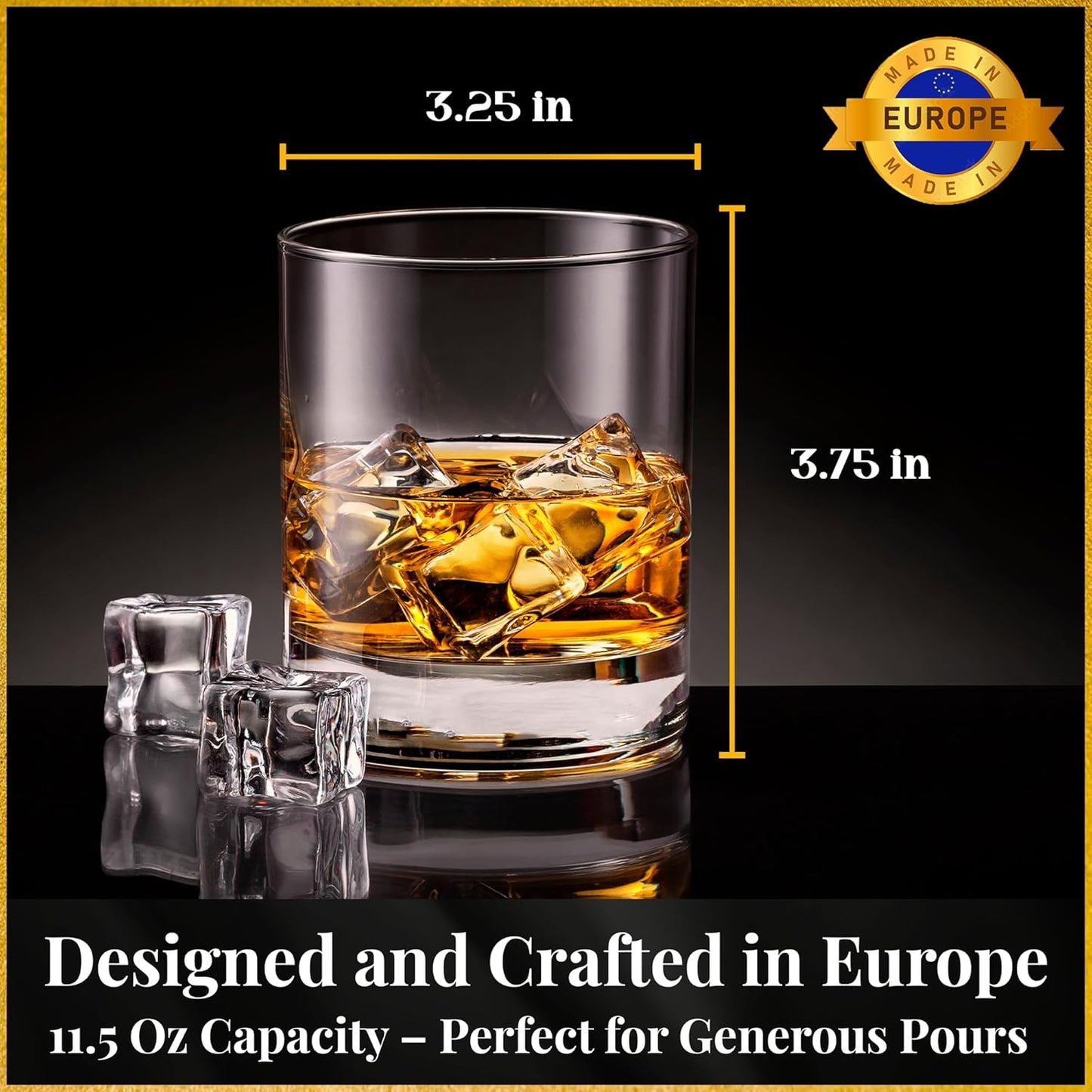 Voted Best High-End Whiskey Decanter 2024 by Food & Wine Magazine |1Hand-Blown Decanter & 4 Tumblers |Made in Europe |100% Lead-Free Crystal |Gift Box
