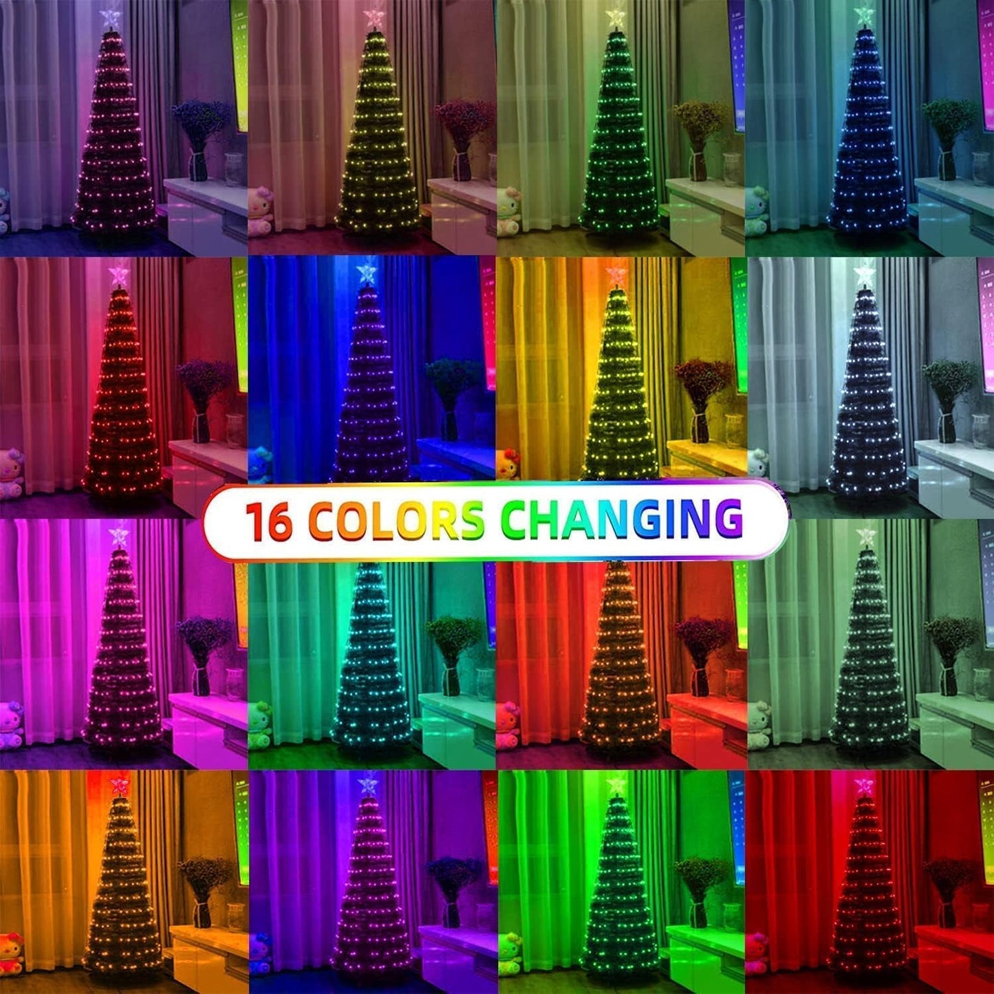 Smart Color Changing Fairy String Lights, 33FT 100 LED RGB Easter Lights String USB Powered, 16 Solid Colors and Multi Modes for Christmas Birthday Bedroom Indoor Outdoor Decor with Remote and Timer