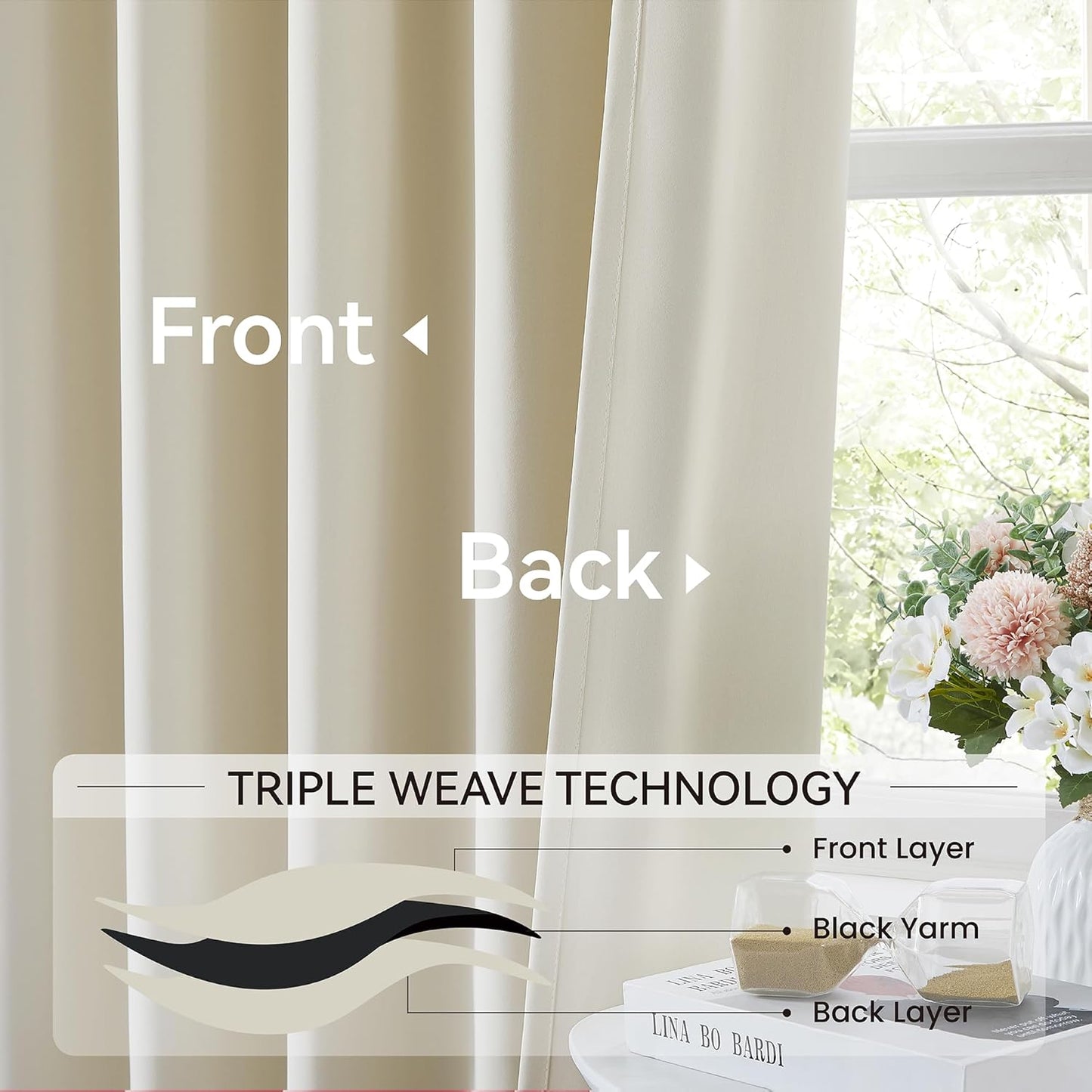 KangBang Beige Pinch Pleated Curtains 84 Inch Length, Pinch Pleat Room Darkening Blackout Modern Soft Drapes with Hooks for Nursery Bedroom(40”Wx84”L, Cream, 2 Panels)