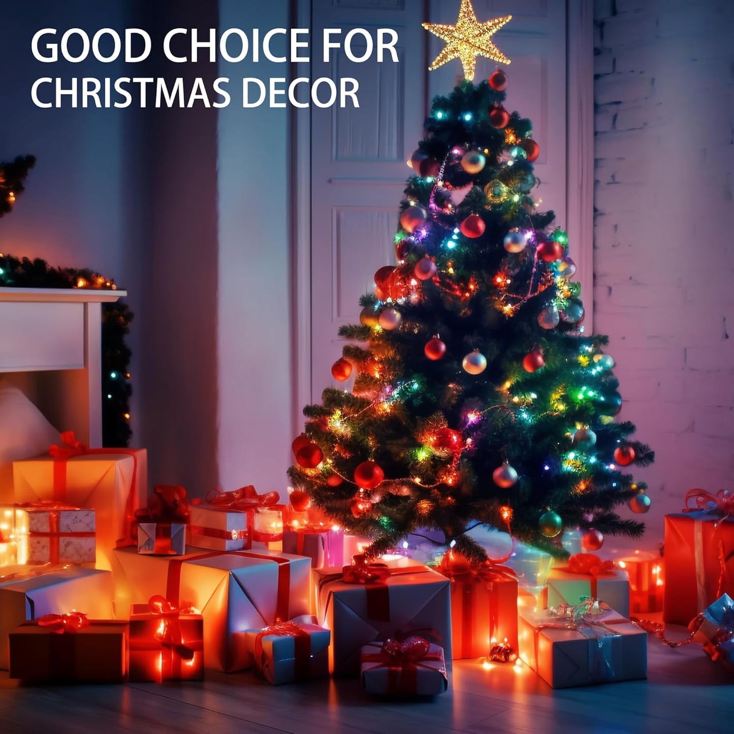 Dazzle Bright Outdoor Christmas String Lights, 1000 LED 328 FT Plug in Fairy Light with Remote Control 8 Modes & Timer, Waterproof Decoration for Home Garden Yard Xmas Wedding, Multi-Colored