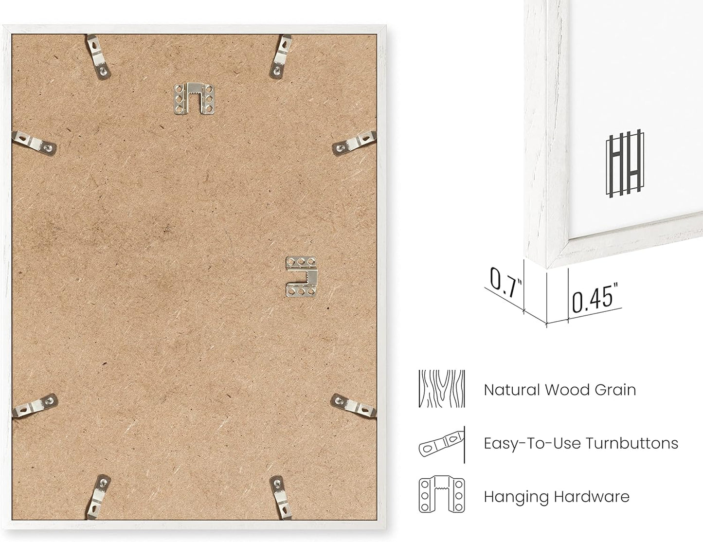 HAUS AND HUES Standalone White Oak Frame Set of 4-18x24