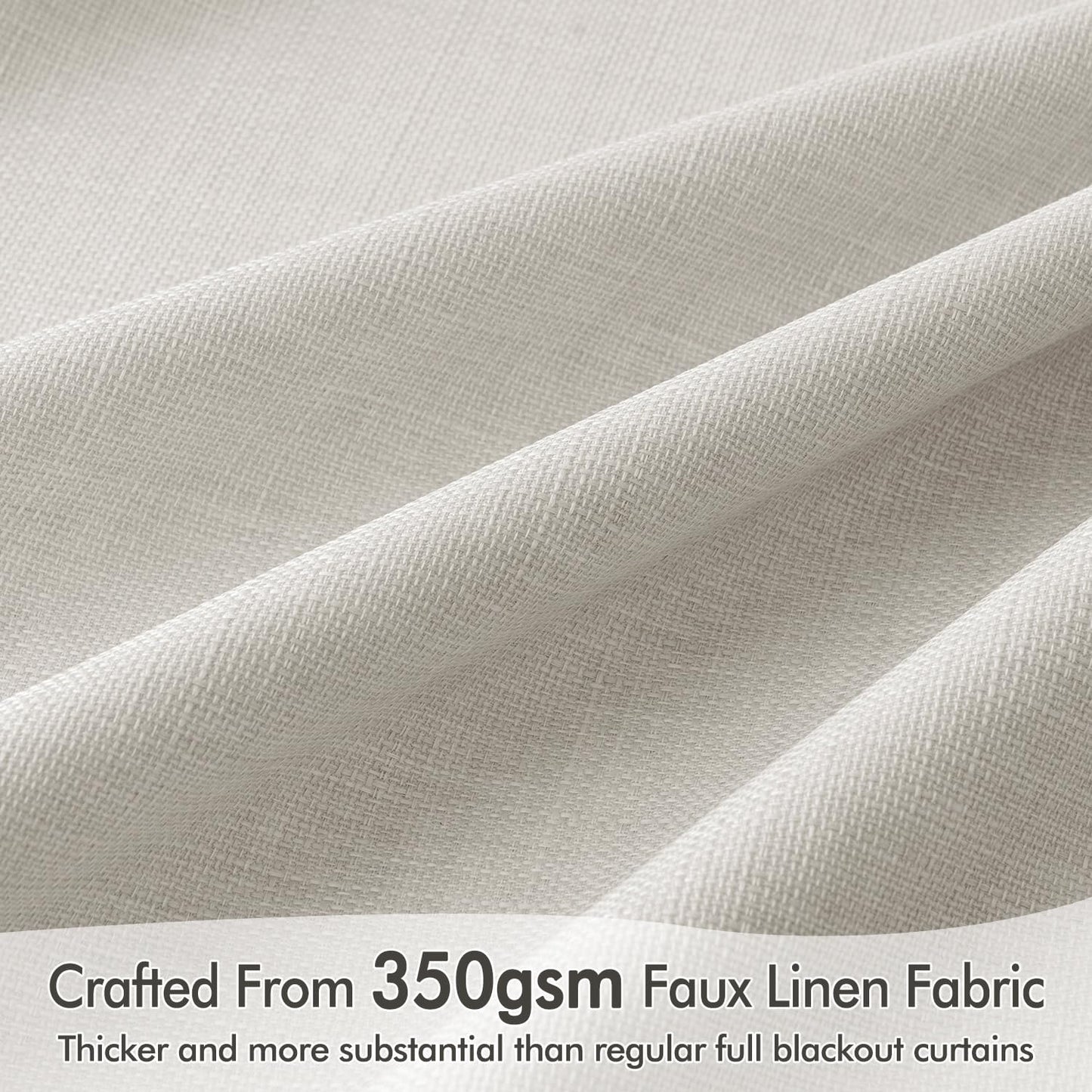 MIULEE 100% Blackout Curtains 120 Inch Long 2 Panels Set for Bedroom, Thick Faux Linen Black Out Curtain Room Darkening Back Tab Pleat Window Textured Drapes with Hooks for Living Room, Light Beige