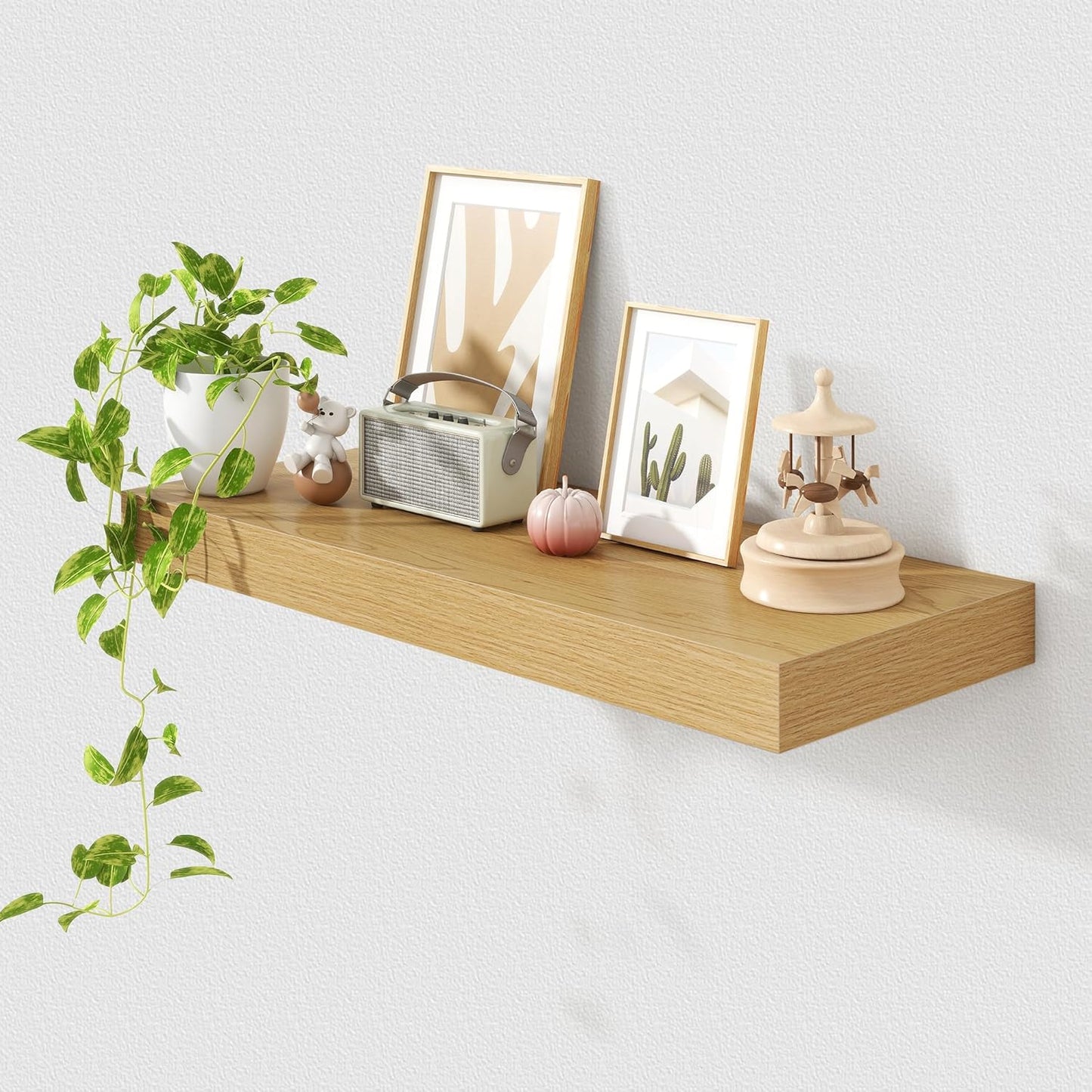 Deep Floating Shelves for Wall | 30 Inch Wide x 12 Inch Deep Floating Shelves | 30W x 12D Rustic Oak Wide Wall Shelves | Bookshelf Laundry Shelf TV Shelf
