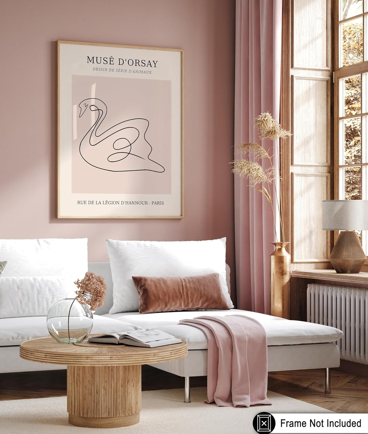 Poster Master Vintage Poster - Retro One Line Swan Drawing Print - Swan Art - Bird Art - Minimal Gift for Her, Animal Lover - Abstract Decor for Home, Office, Bedroom - 8x10 UNFRAMED Wall Art