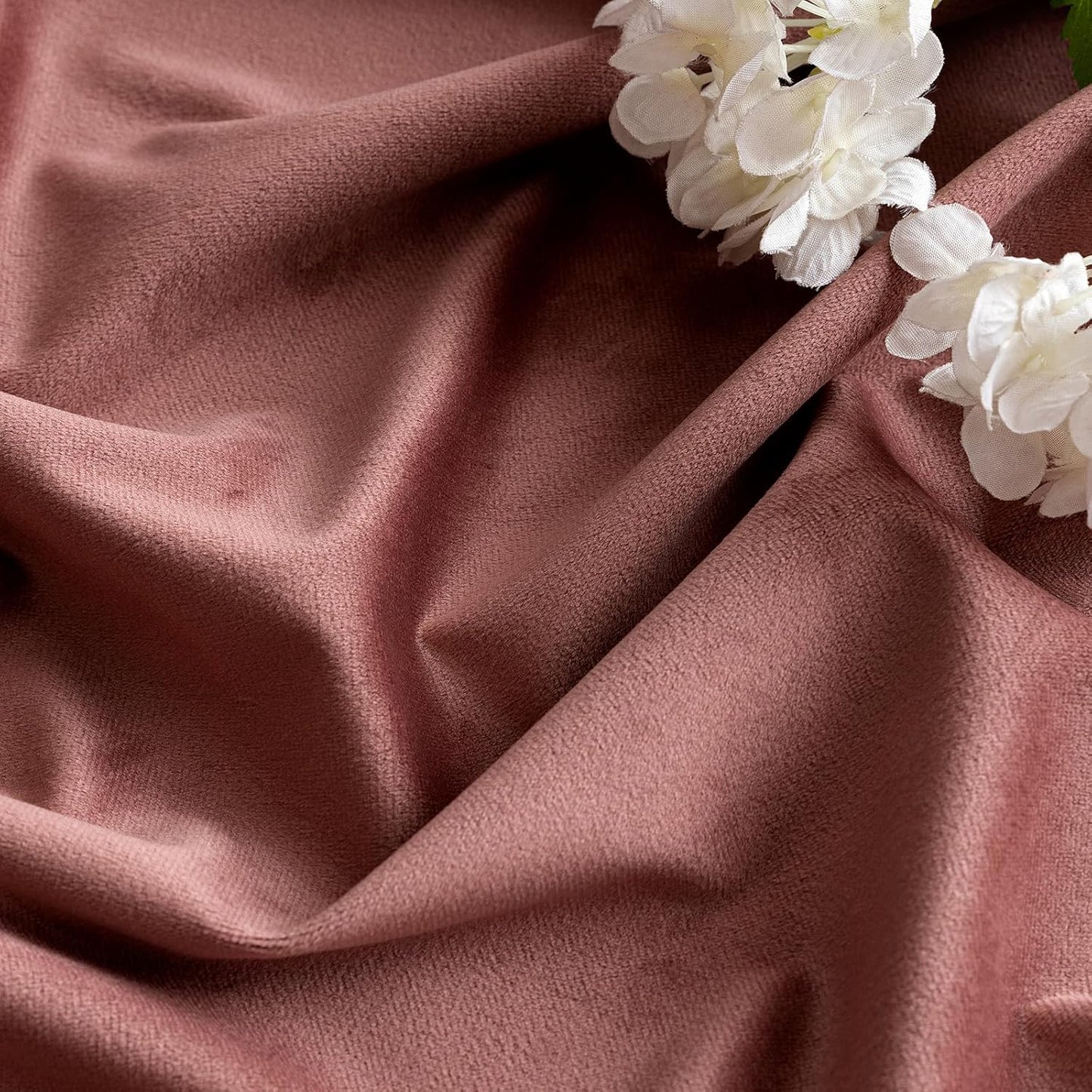 MIULEE Velvet Curtains 90 Inches Long 2 Panels - Pinch Pleat Luxury Room Darkening Curtains for Bedroom Living Room Thermal Insulated Super Soft Window Drapes Back Tab Rod Pocket, Dusty Rose Pink