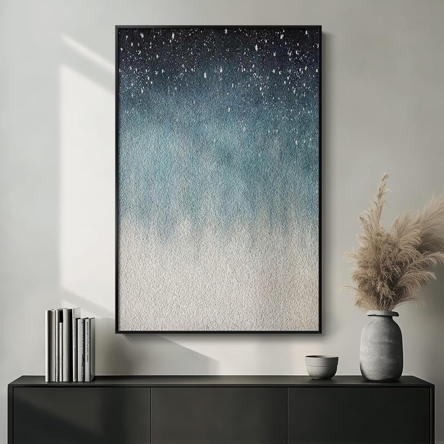 VAN GOGH ART Framed Blue Abstract Starry Night Art Print, 24x36 Inch, Modern Wall Art for Living Room, Bedroom, Office