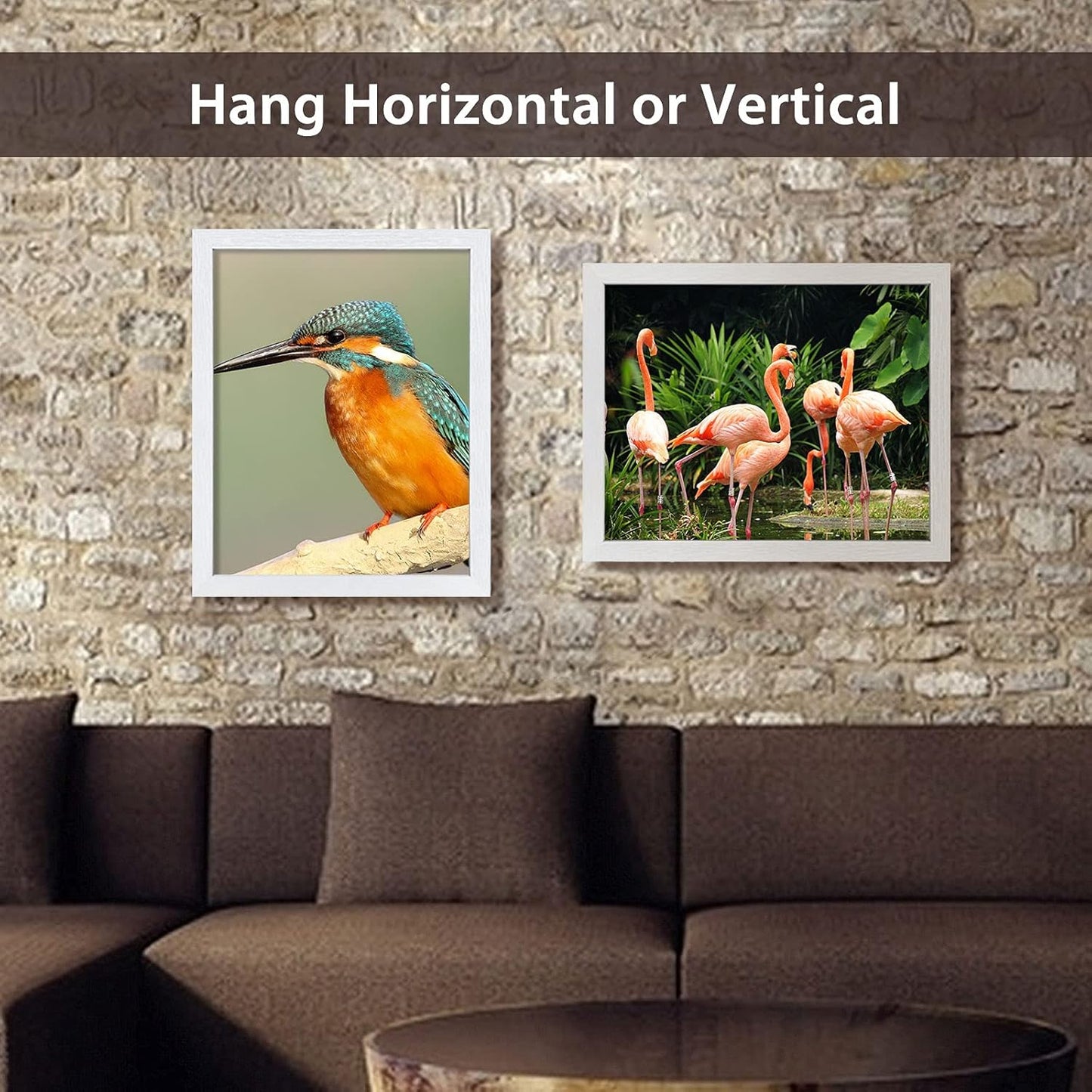 VCK 16x20 Poster Frames 3 Pack White MDF Wood and Polished Plexiglass Frame,Display Pictures in Horizontal and Vertical