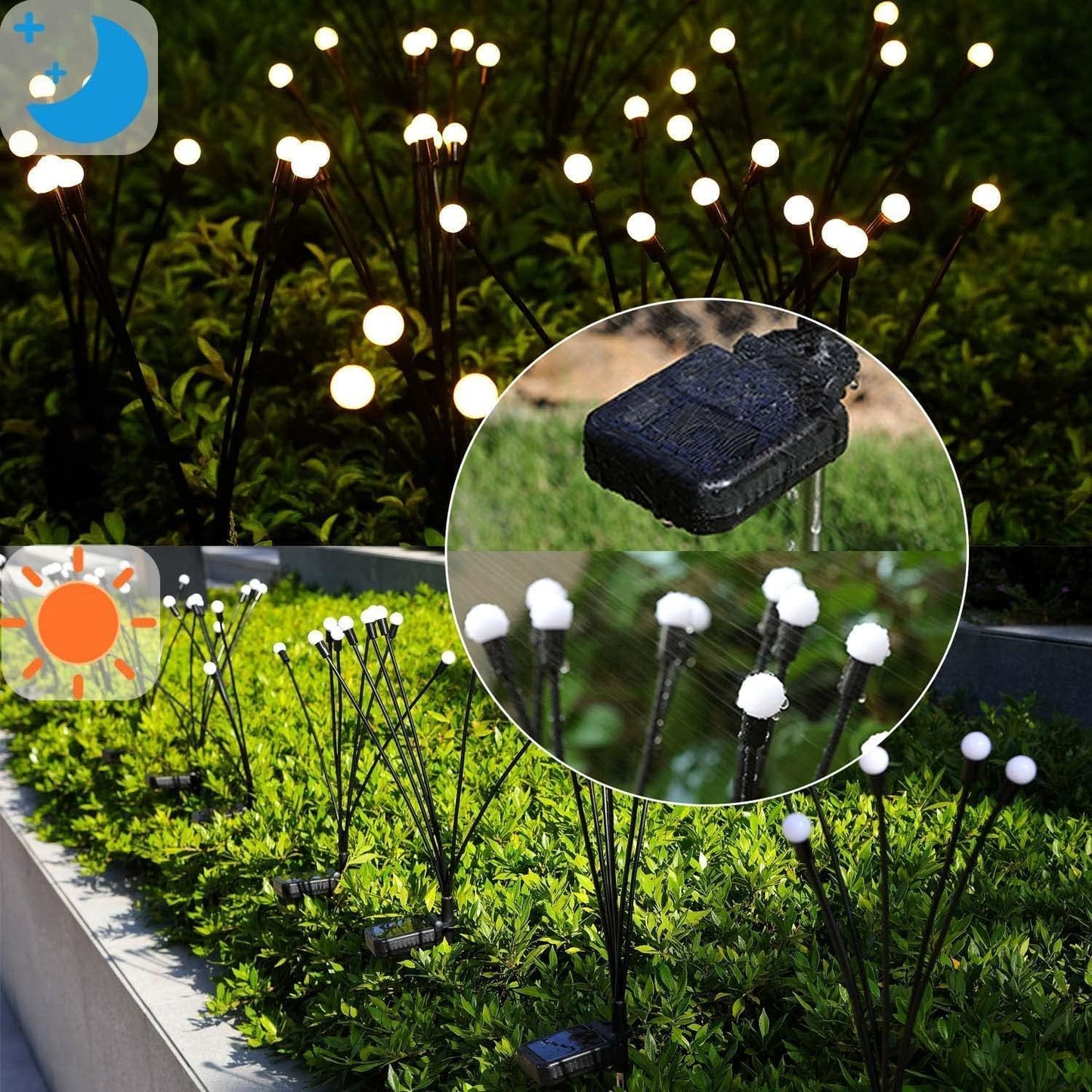 Solar Garden Lights Outdoor, 10 Pack 60 LED Solar Firefly Lights, Swaying Waterproof Garden Decor for Yard Patio Pathway Lawn Gardening Gifts