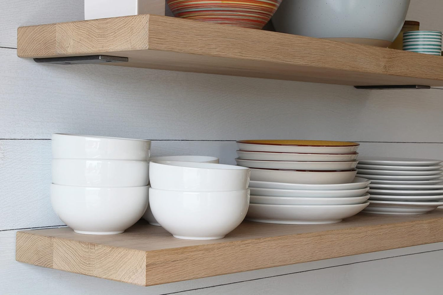 Urban Legacy Unfinished White Oak Deep Floating Shelves | Easy to Install Accent Modern Floating Shelves with Floating Shelf Brackets| Set of 2 (36" x 11" x 2")