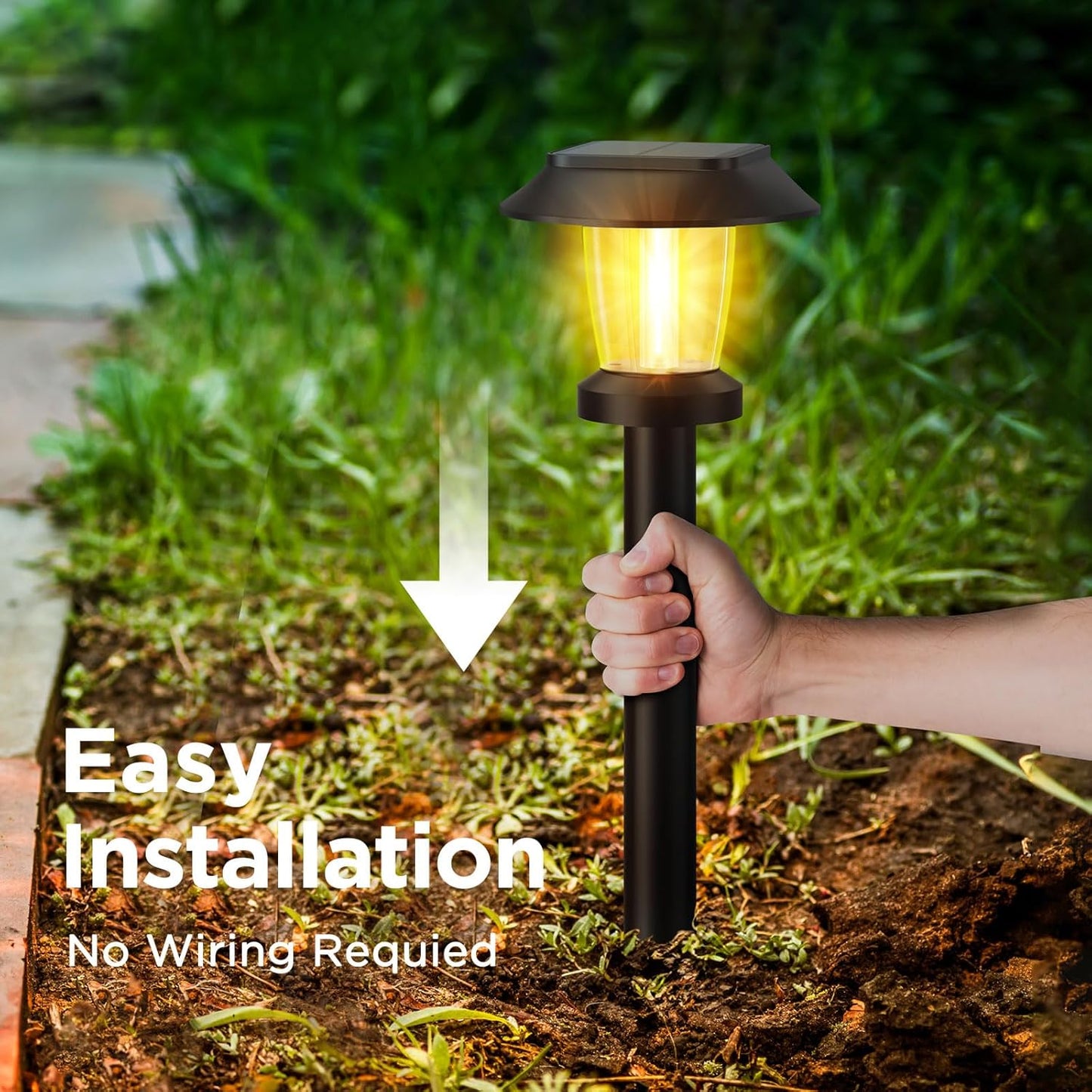 ALEPOD Solar Pathway Lights Outdoor - 6 Pack Solar Powered Garden Lights Waterproof, Decor Landscape Lighting with Three Lighting Modes for Yard, Lawn, Walkway, Driveway, Warm White