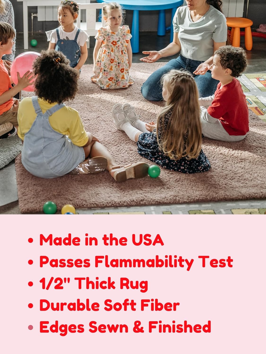 KOECKRITZ Soft and Colorful Kids Classroom Area Rugs (Passes Flammability Pill Test) Many Sizes and Bright Colors to Select from (10' Round, Lemon)