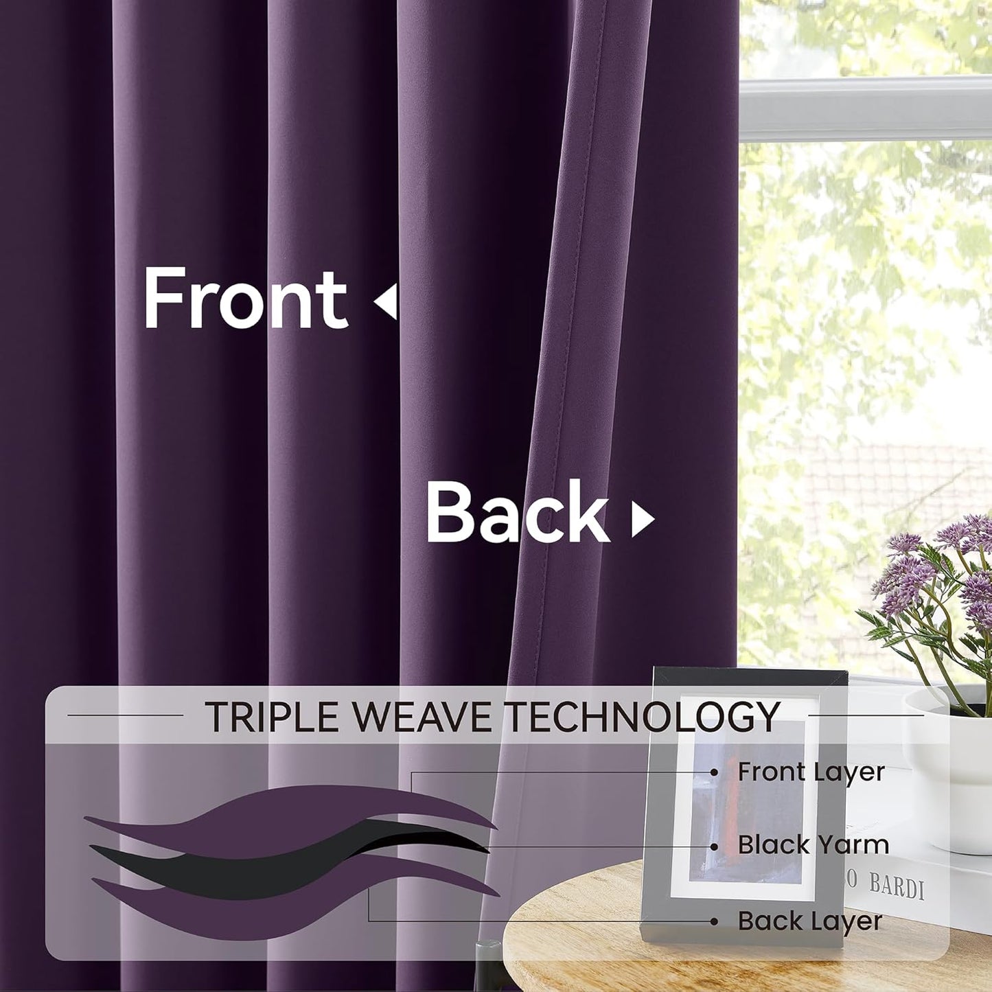 KangBang Royal Purple Pinch Pleated Curtains 84 Inch Length 2 Panels Set, Room Darkening Black Out Modern Soft Curtains & Drapes with Hooks for Bedroom Kitchen,40”Wx84”L