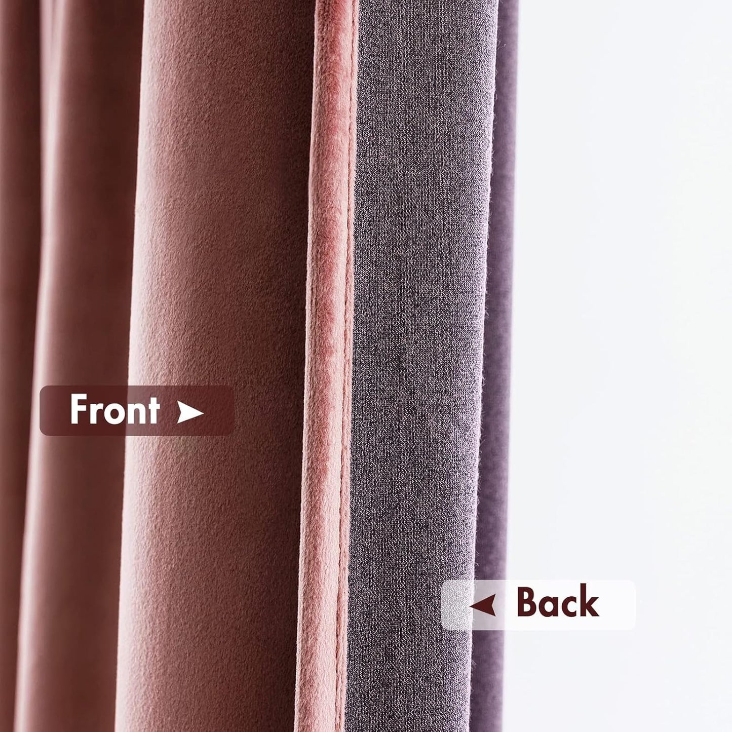 MIULEE Dusty Rose Pink Velvet Curtains 84 Inches Long, Thermal Insulated Blackout Drapes for Bedroom Living Room Patio Door, Light Blocking Window Panels, Rod Pocket, Set of 2 W66 x L84