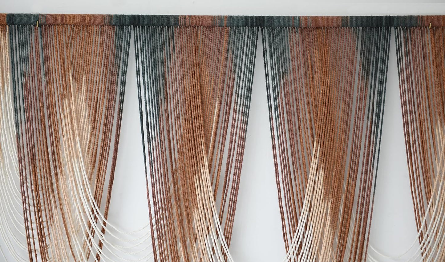 IOWER Macrame Wall Hanging Brown Dip-Dyed Large Macrame Wall Decor For Living Room Boho Fiber Art for Office Decoration 57" W x 41" L