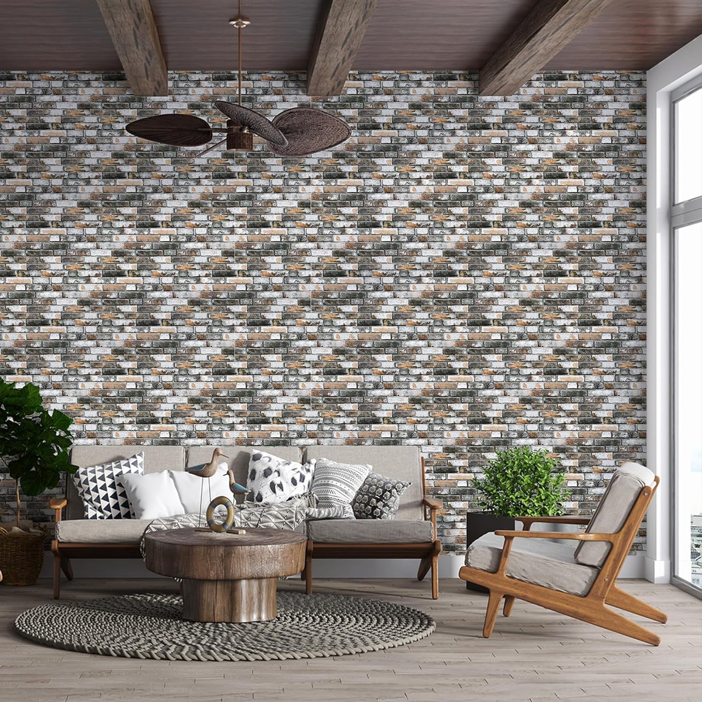 IZODEKOR 3D Stone Effect Wall Panels - Faux Stone Paneling for Living Room, Kitchen, Bathroom and More | Towards The Bridge - Pack of 3, Covers 16 sq ft