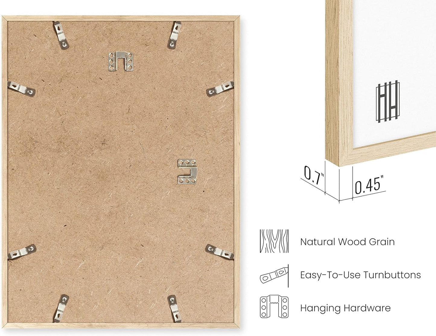 HAUS AND HUES Beige Wood Picture Frames 18 x 24 - Set of 3 Poster Frames 18 x 24, Wooden Picture Frames 18x24, Art 18x24 Frames, Wood Frames 24x18, Picture Frame Set Collage 18x24 (Beige Oak Frames)