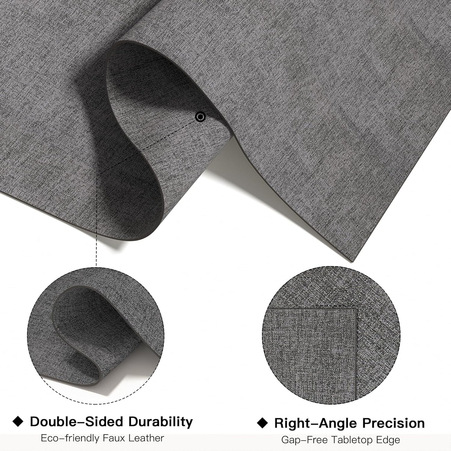 DOLOPL Placemats Set of 12, Reversible Wipeable & Heat Resistant Place Mats, Modern Faux Leather Table Mats for Kitchen, Neutral Waterproof Tablemats for Dining Table Decor, Wedding, Party(Charcoal)